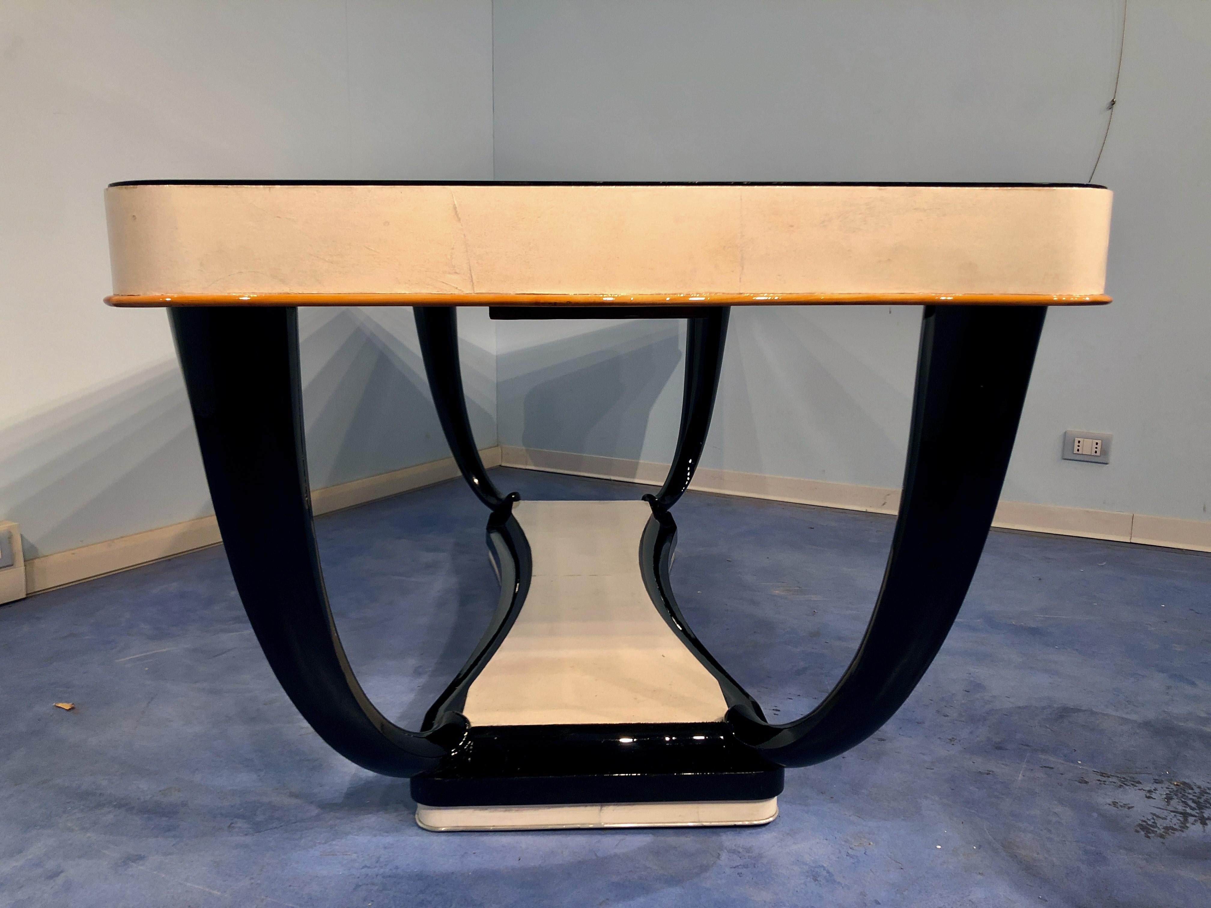 Italian Mid-Century Parchment Dining Table, 1950s For Sale 11