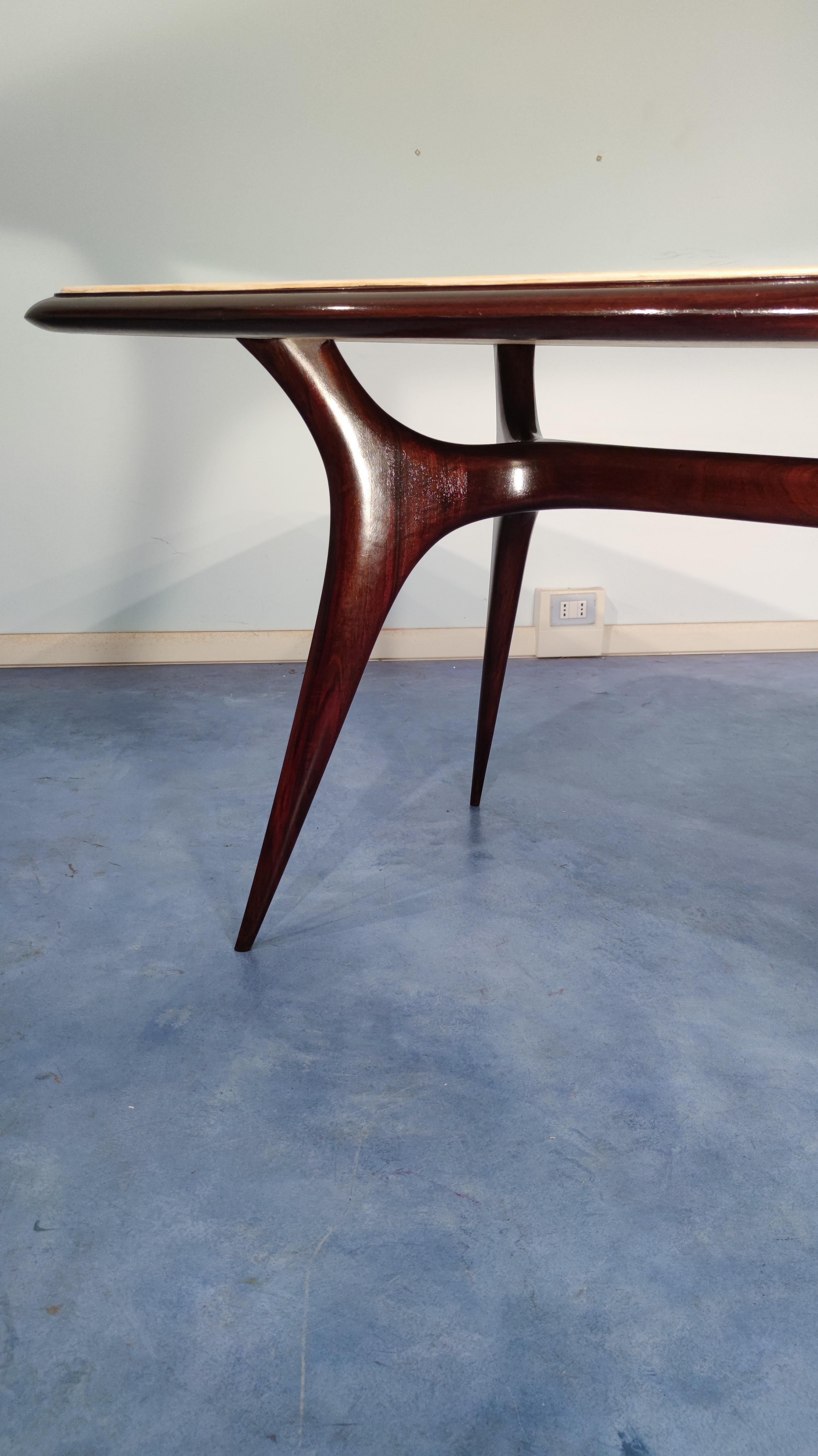 Italian Mid-Century Parchment Dining Table Attributed to Guglielmo Ulrich, 1950s For Sale 3