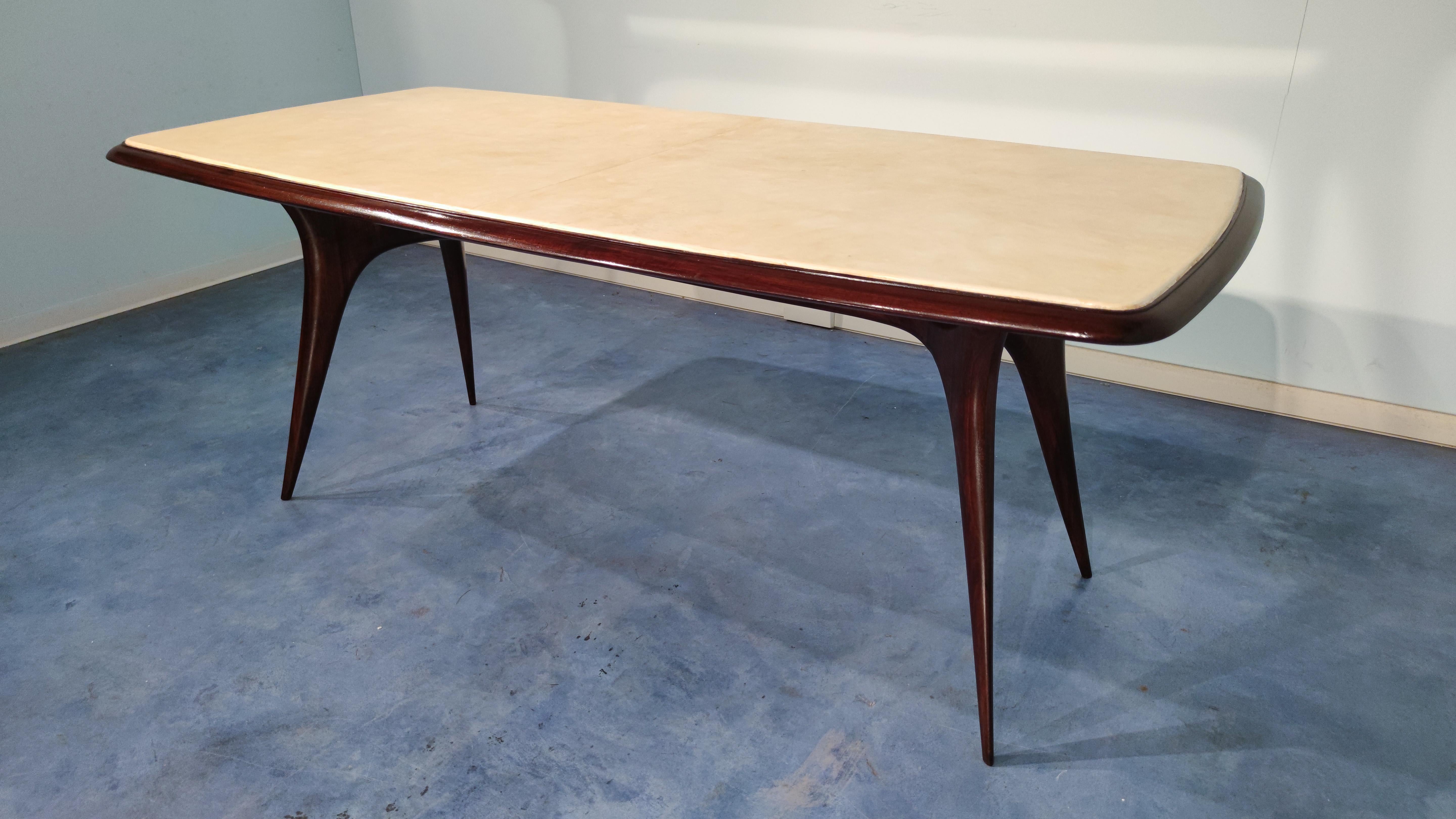 Italian Mid-Century Parchment Dining Table Attributed to Guglielmo Ulrich, 1950s For Sale 7
