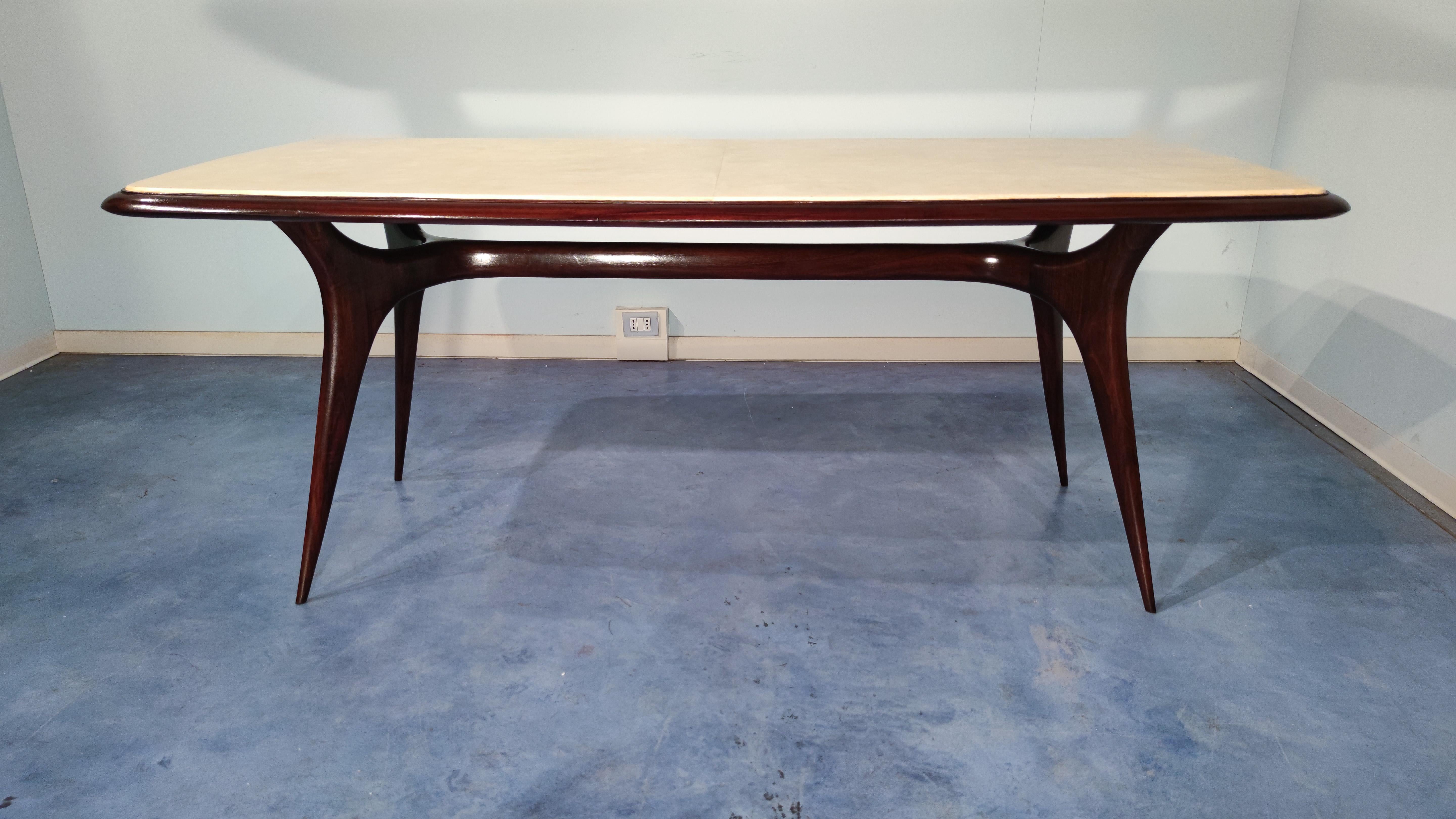 Italian Mid-Century Parchment Dining Table Attributed to Guglielmo Ulrich, 1950s For Sale 8