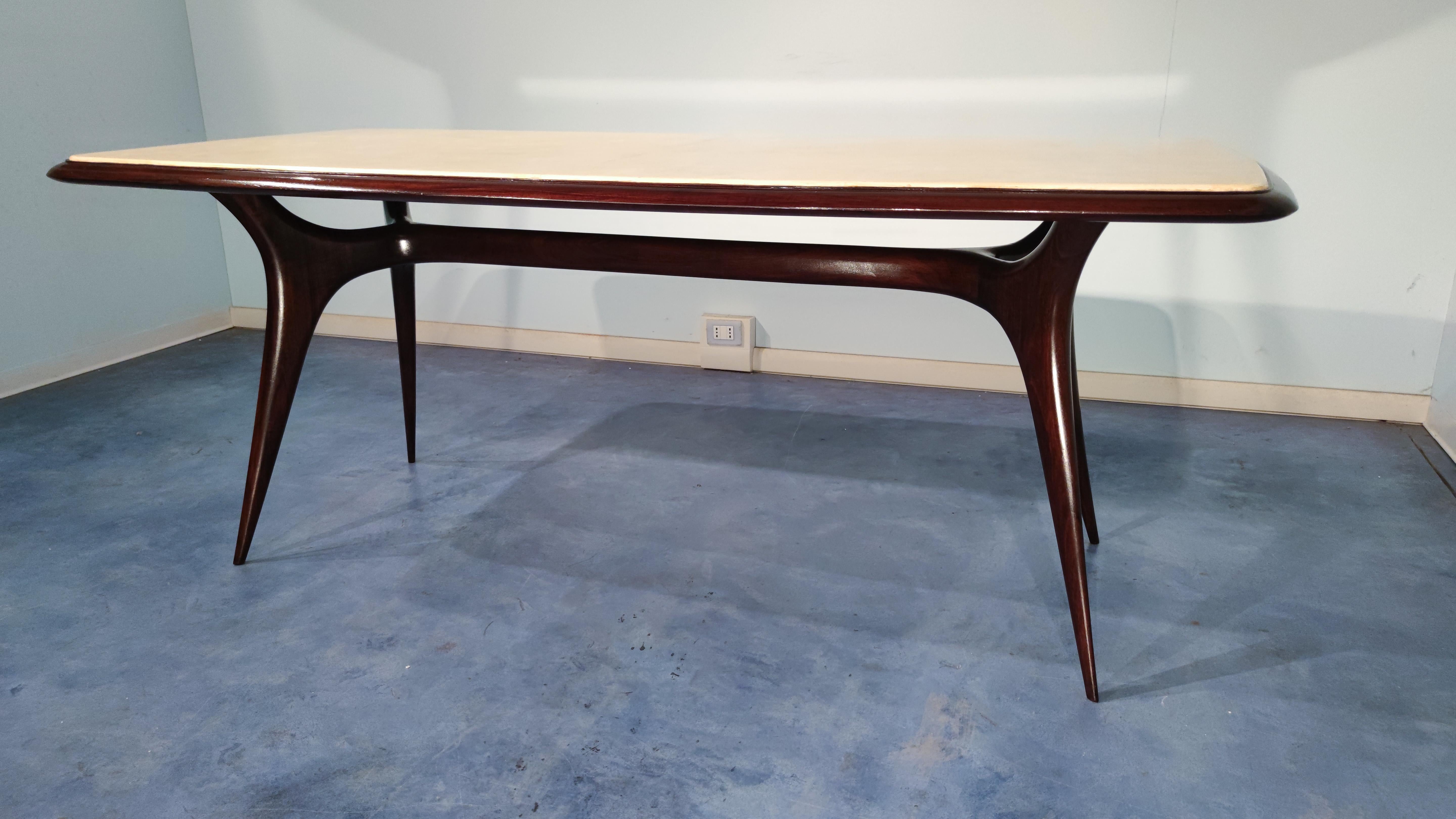 Italian Mid-Century Parchment Dining Table Attributed to Guglielmo Ulrich, 1950s For Sale 11