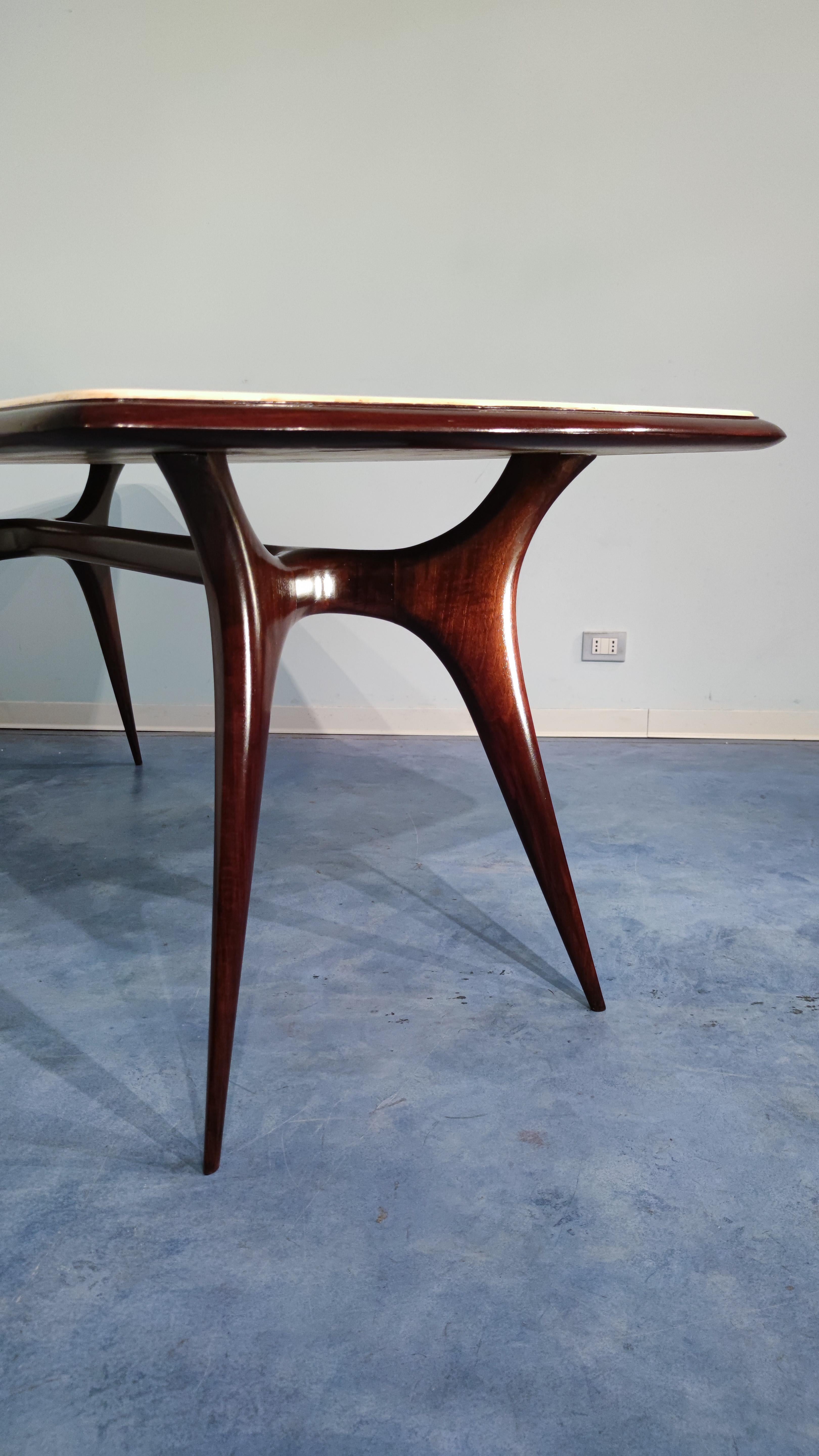 Italian Mid-Century Parchment Dining Table Attributed to Guglielmo Ulrich, 1950s For Sale 1