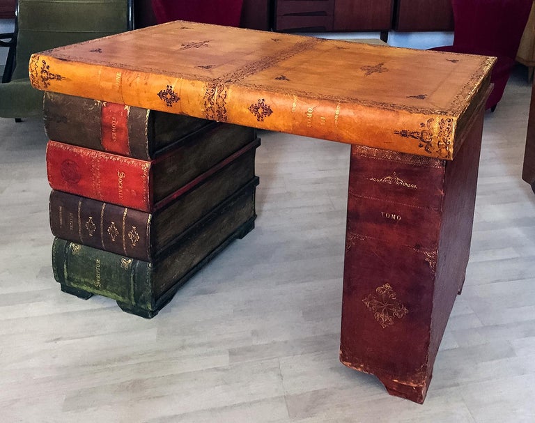 Italian MidCentury Parchment Writing Desk, 1940s at 1stDibs