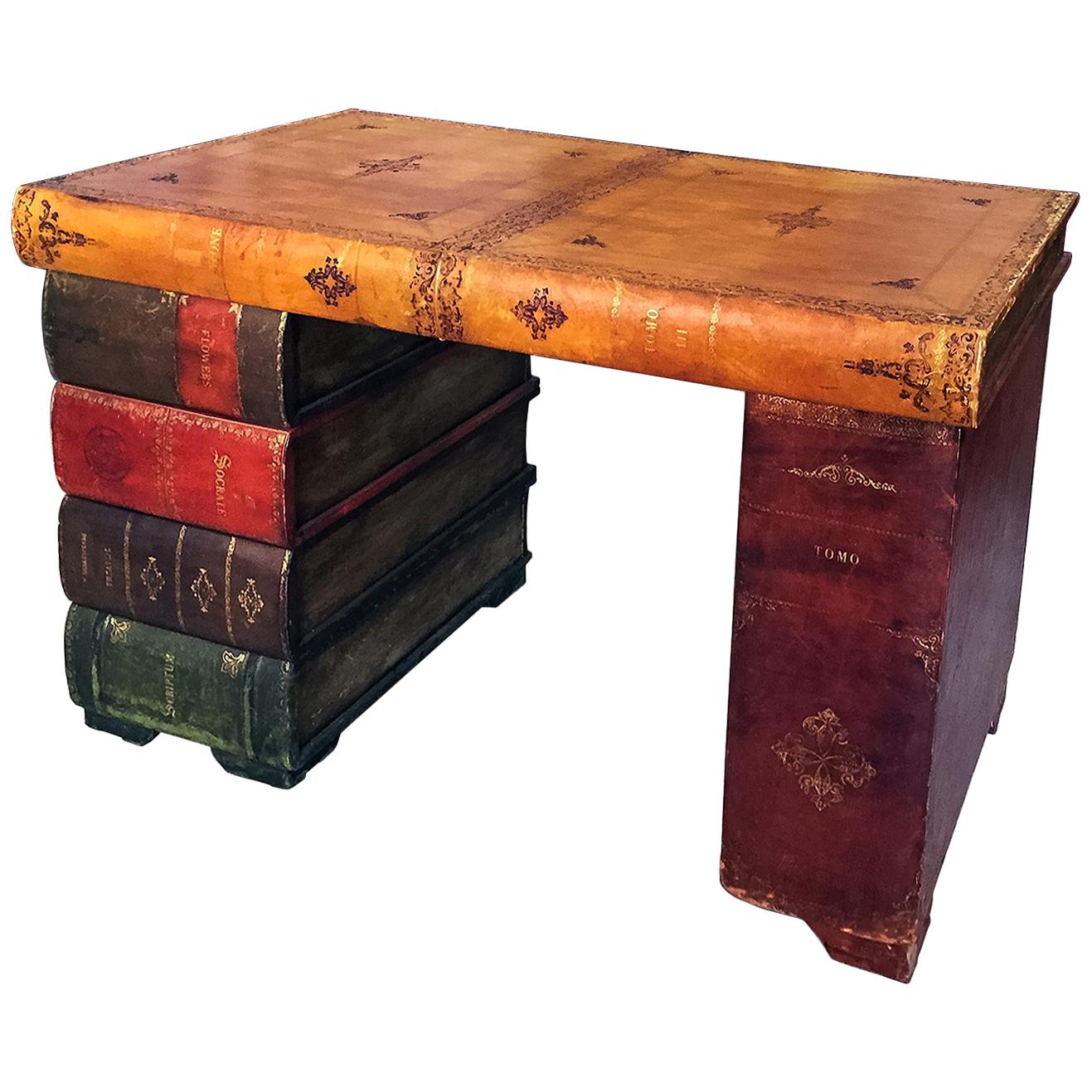 Italian MidCentury Parchment Writing Desk, 1940s at 1stDibs