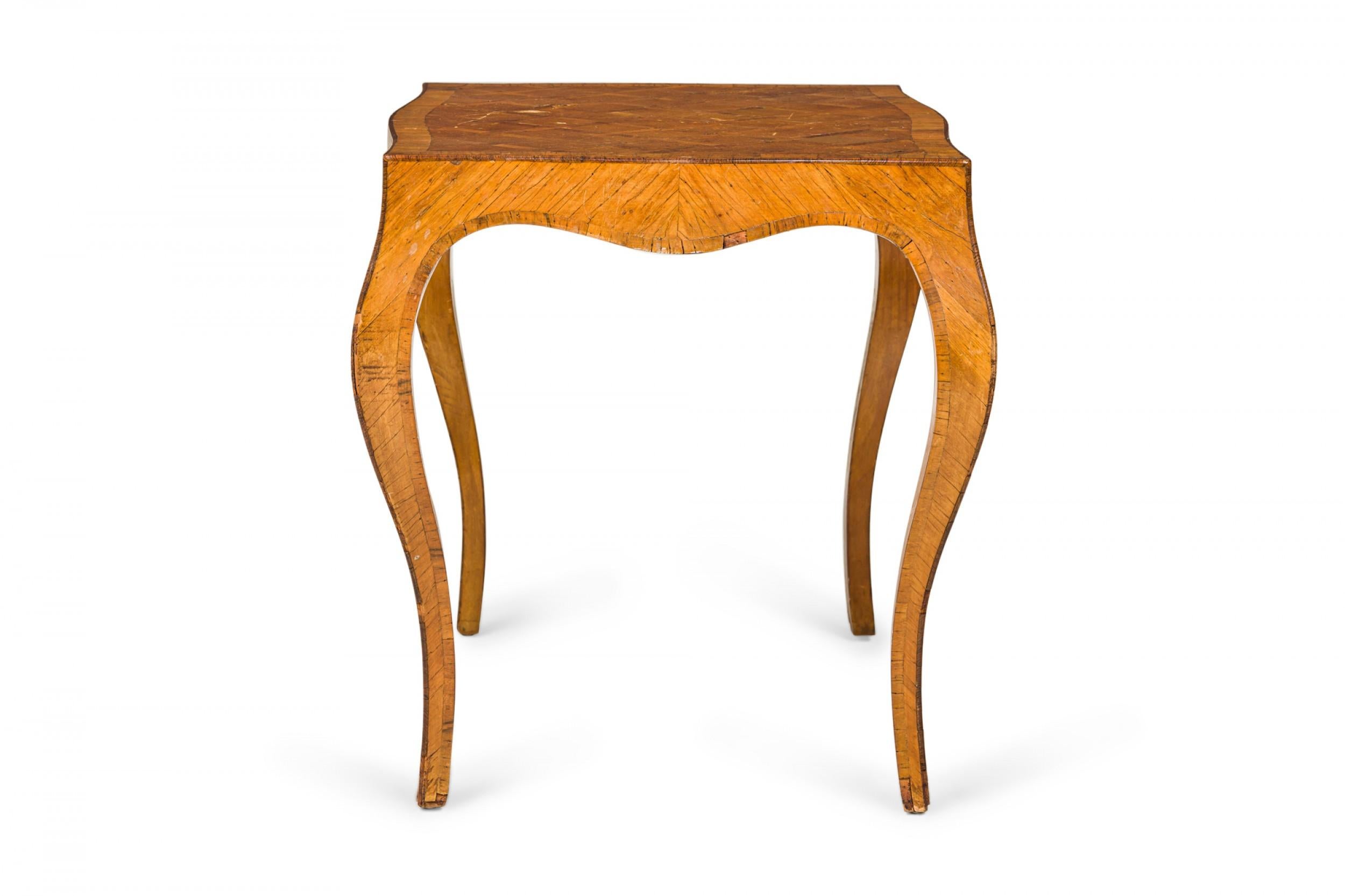 Mid-Century Modern Italian Mid-Century Parquetry Veneer End / Side Table For Sale