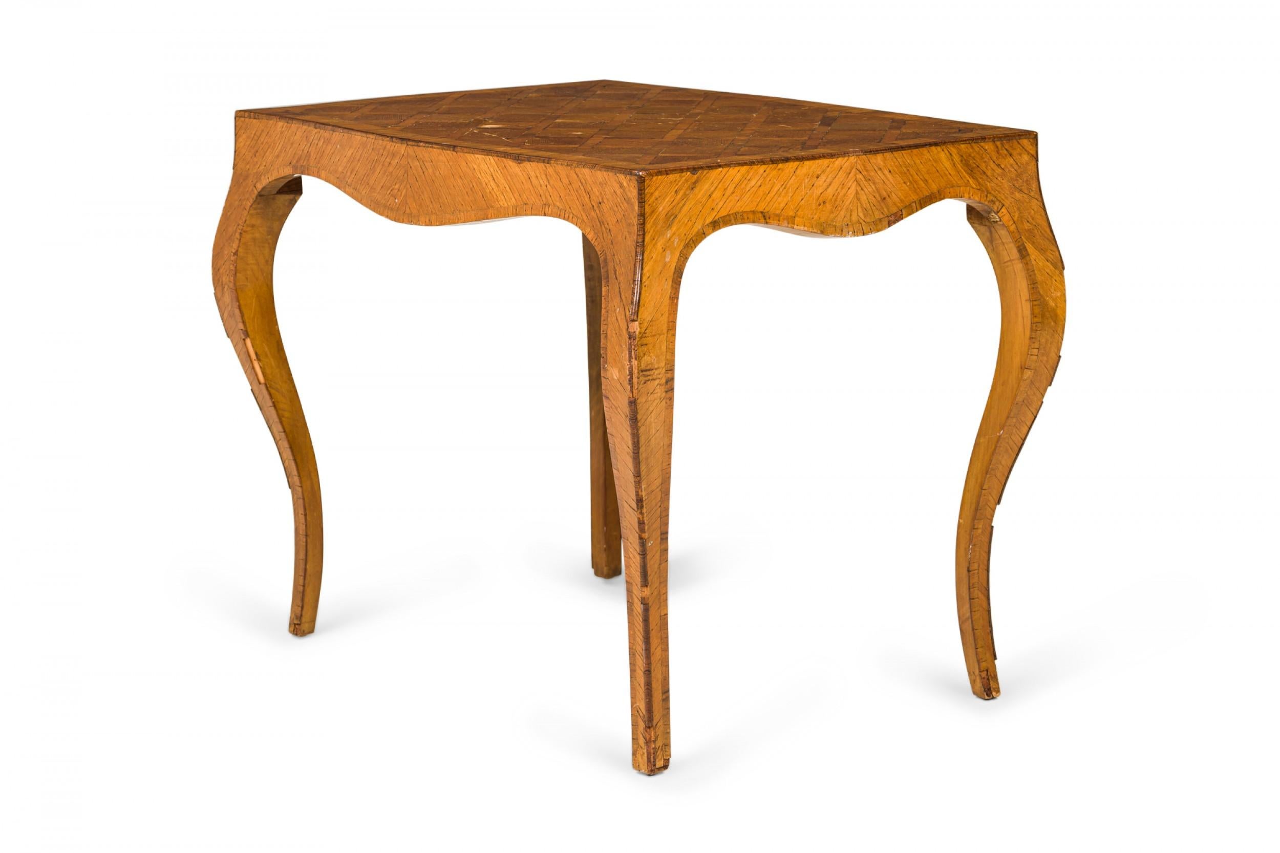 Italian Mid-Century Parquetry Veneer End / Side Table For Sale