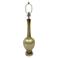 Italian Mid Century Pearlescent Glass Table Lamp