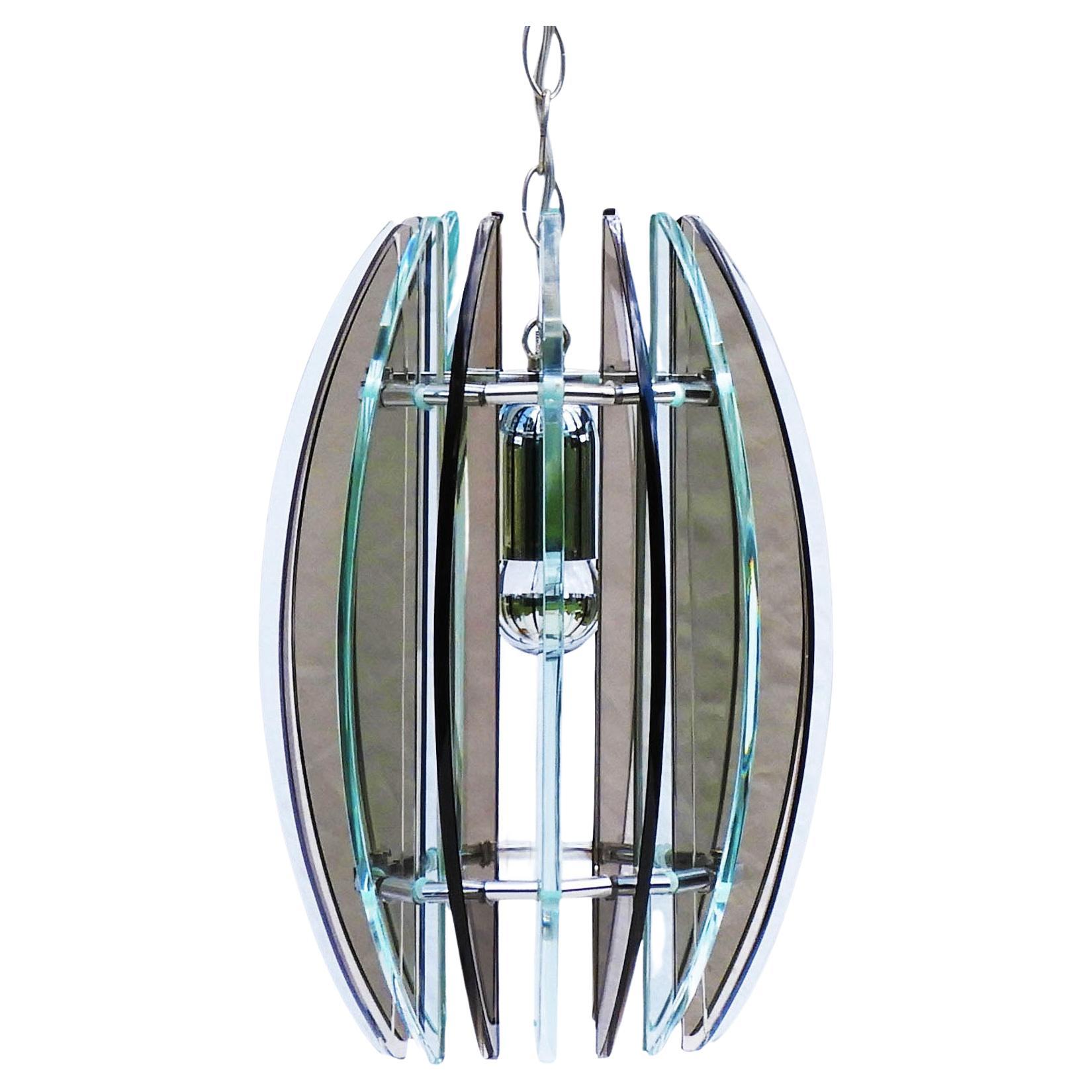 Italienische Mid-Century-Glas-Pendelleuchte aus der Mitte des Jahrhunderts von Veca C1970