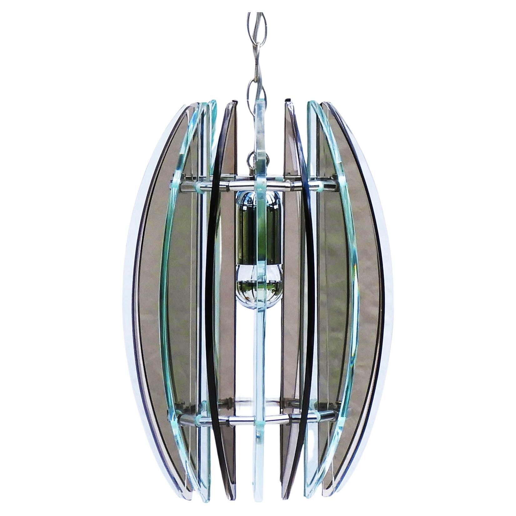 Italian Mid Century Glass Pendant Light Fitting from Veca C1970 