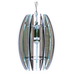 Italian Mid Century Glass Pendant Light Fitting from Veca C1970 FREE SHIPPING
