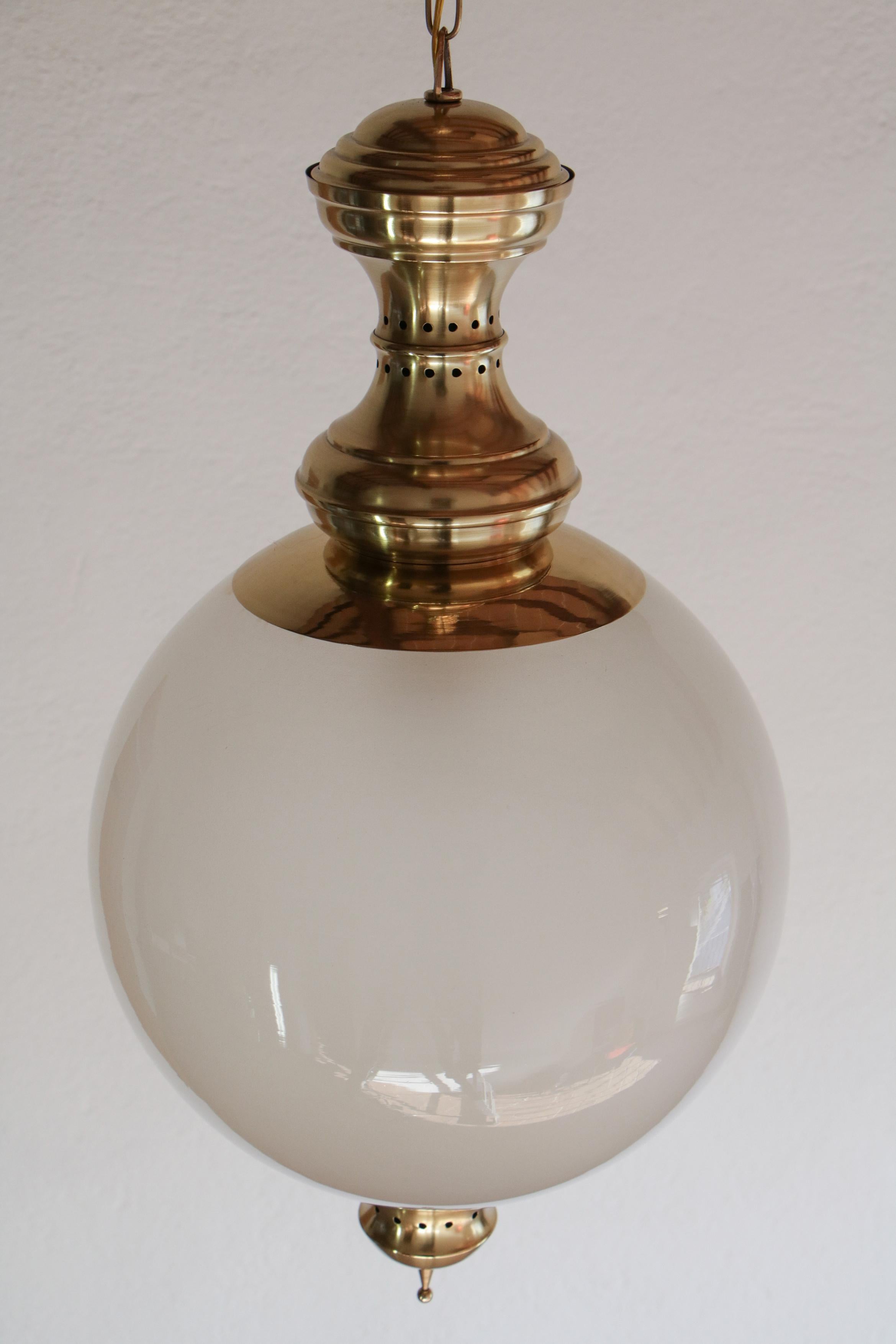 Polished Italian Mid-Century Pendant Lamp by Luigi Caccia Dominioni Model LS1, 1950s For Sale
