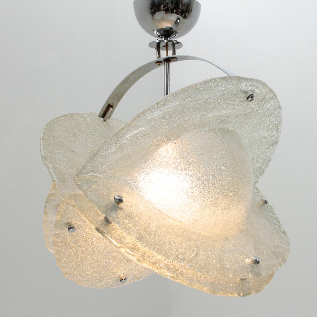 Mid-Century Modern Italian Midcentury Pendant Lamp in Murano Glass, 1970s For Sale