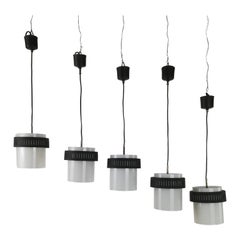 Italian Mid Century Pendants in the Style Stilnovo, White Opaline and Brass Italian Mid Century Pendants in the Style Stilnovo, White Opaline and Brass