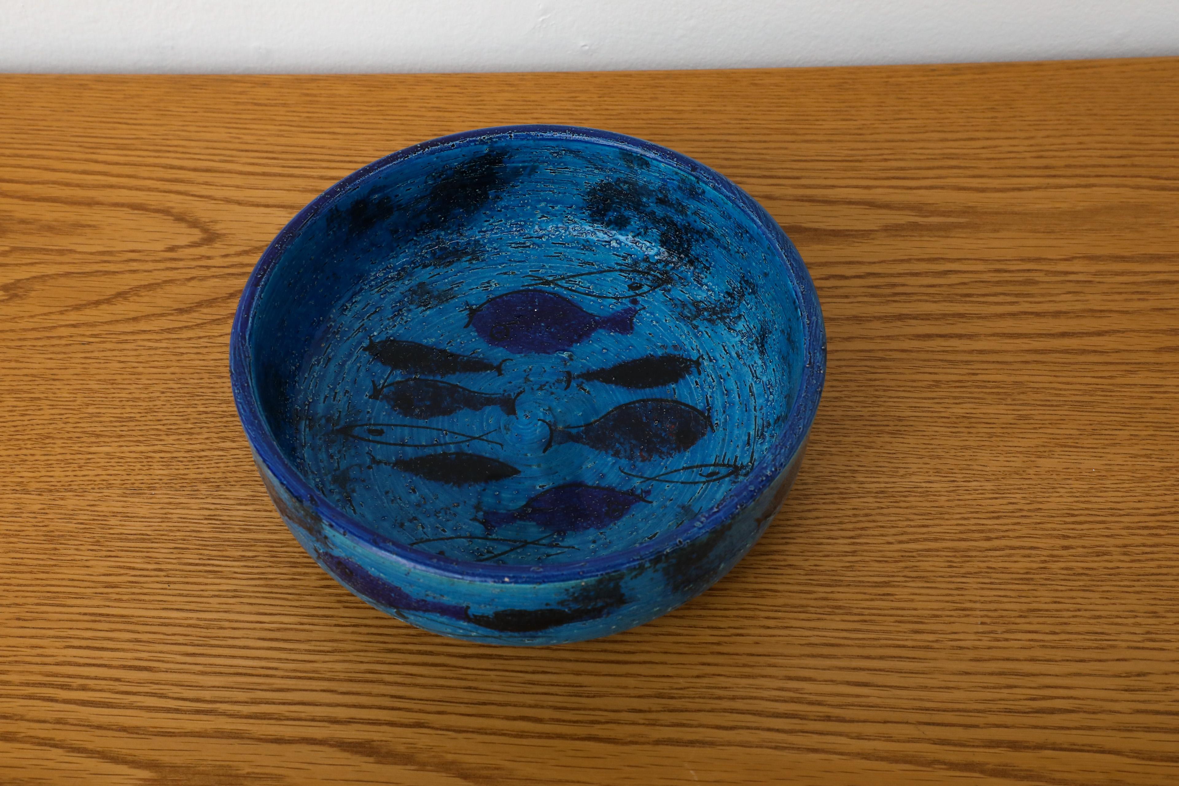 Italienische Mid-Century-Fischschale aus Zinn von Aldo Londi für Bitossi, 1960er Jahre (Töpferwaren)