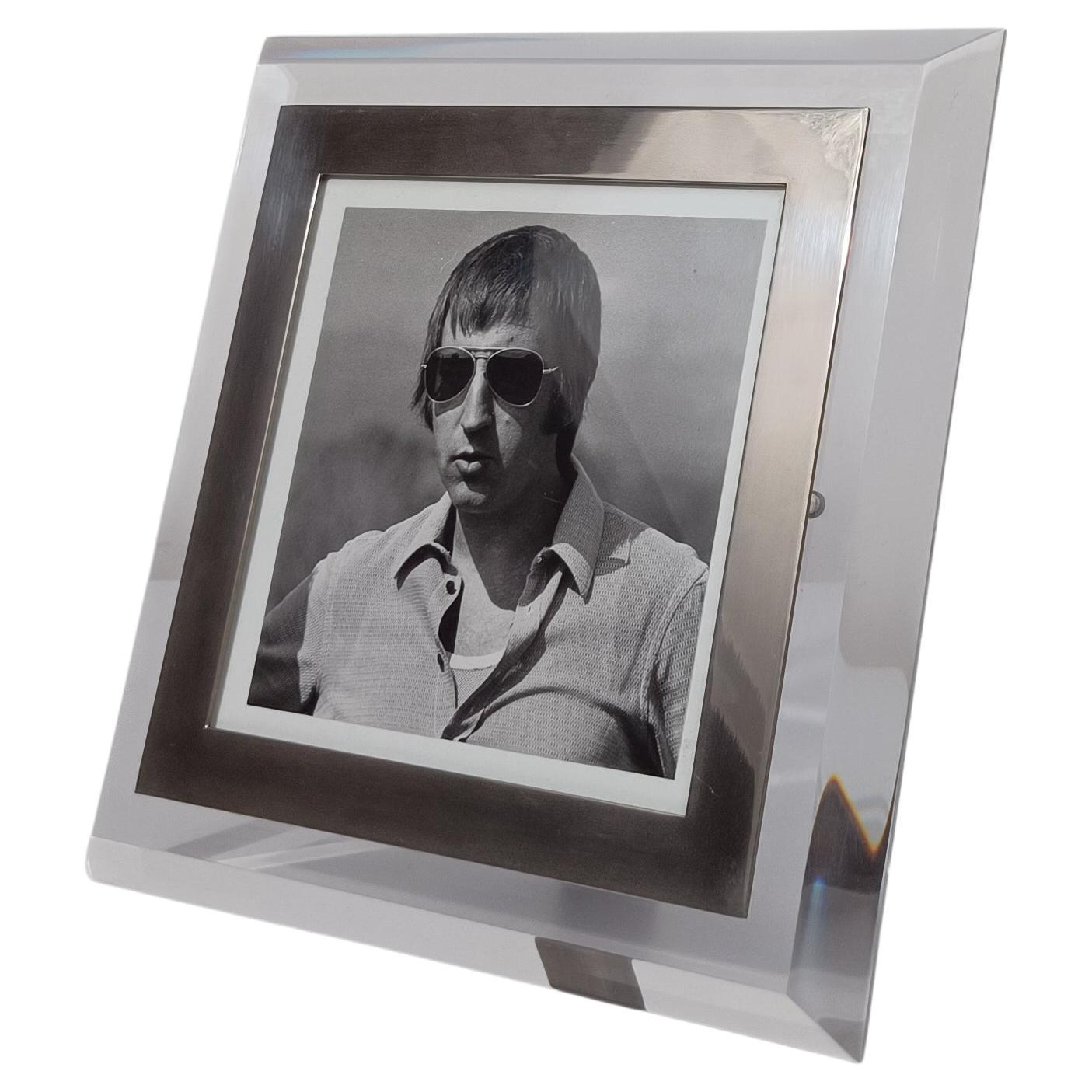 Italienischer Mid-Century-Bilderrahmen aus Lucite / Acrylglas und Chrom, 1970er Jahre