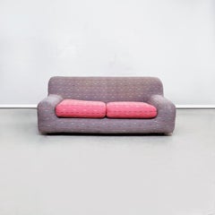 Italienisches Mid-Century-Sofa Giubba aus rosa und grauem Stoff von Cuneo für Arflex, 1980er Jahre