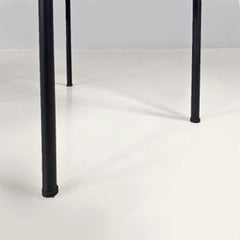 Italian mid century pink laminate black metal and wood double-shelf table, 1960s