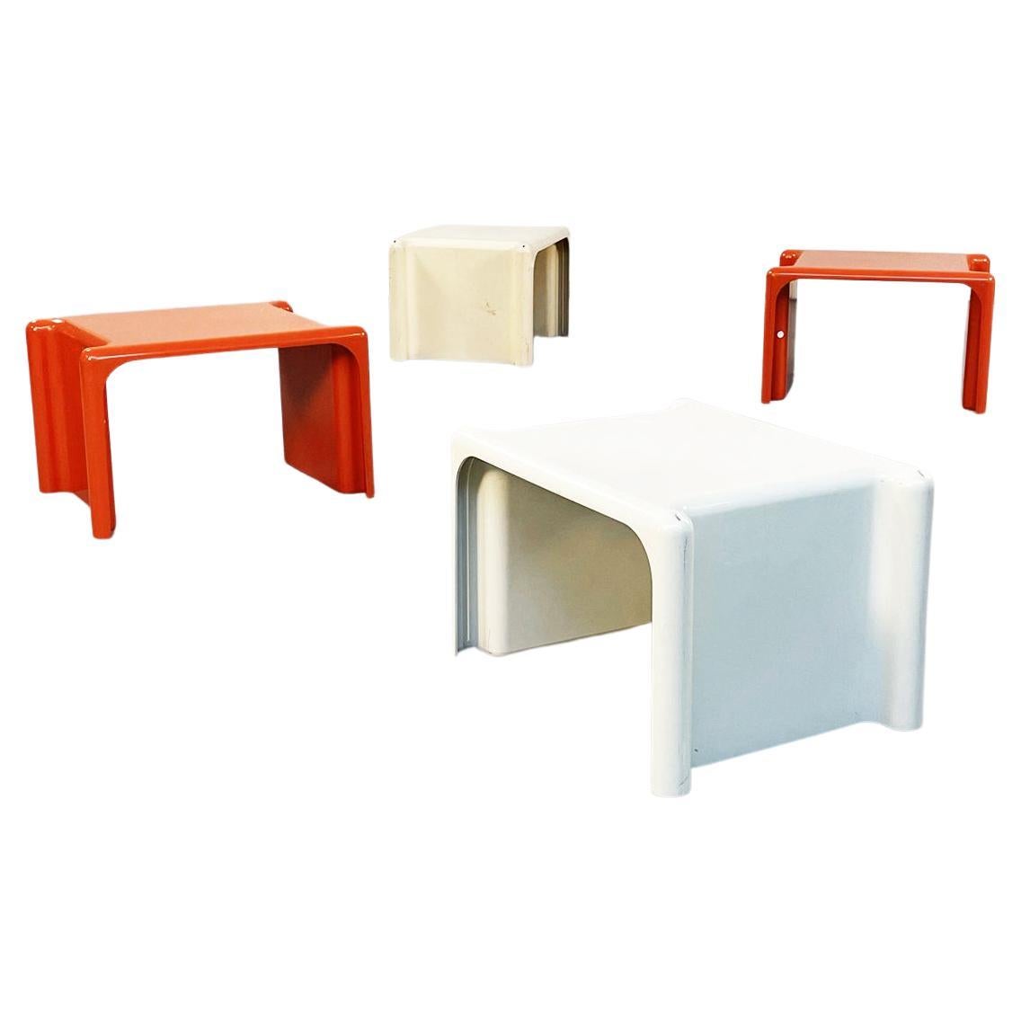 Italian Mid-Century Plastic Scagno Coffee Tables by Stoppino Elco Scorze, 1970s For Sale