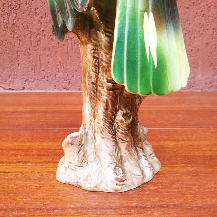 Italian Midcentury Polychrome Ceramic Parrot, 1960s For Sale 3