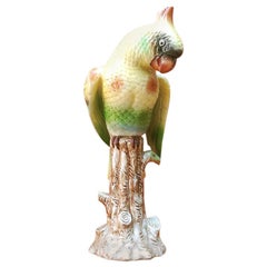 Italian Midcentury Polychrome Ceramic Parrot, 1960s