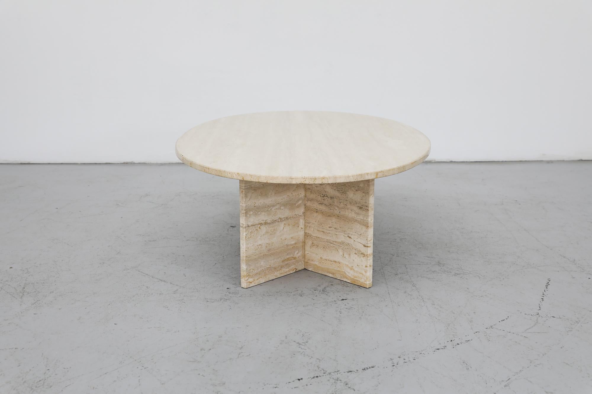 Italian Mid-Century Post Modern Oval Travertine Coffee Table 2