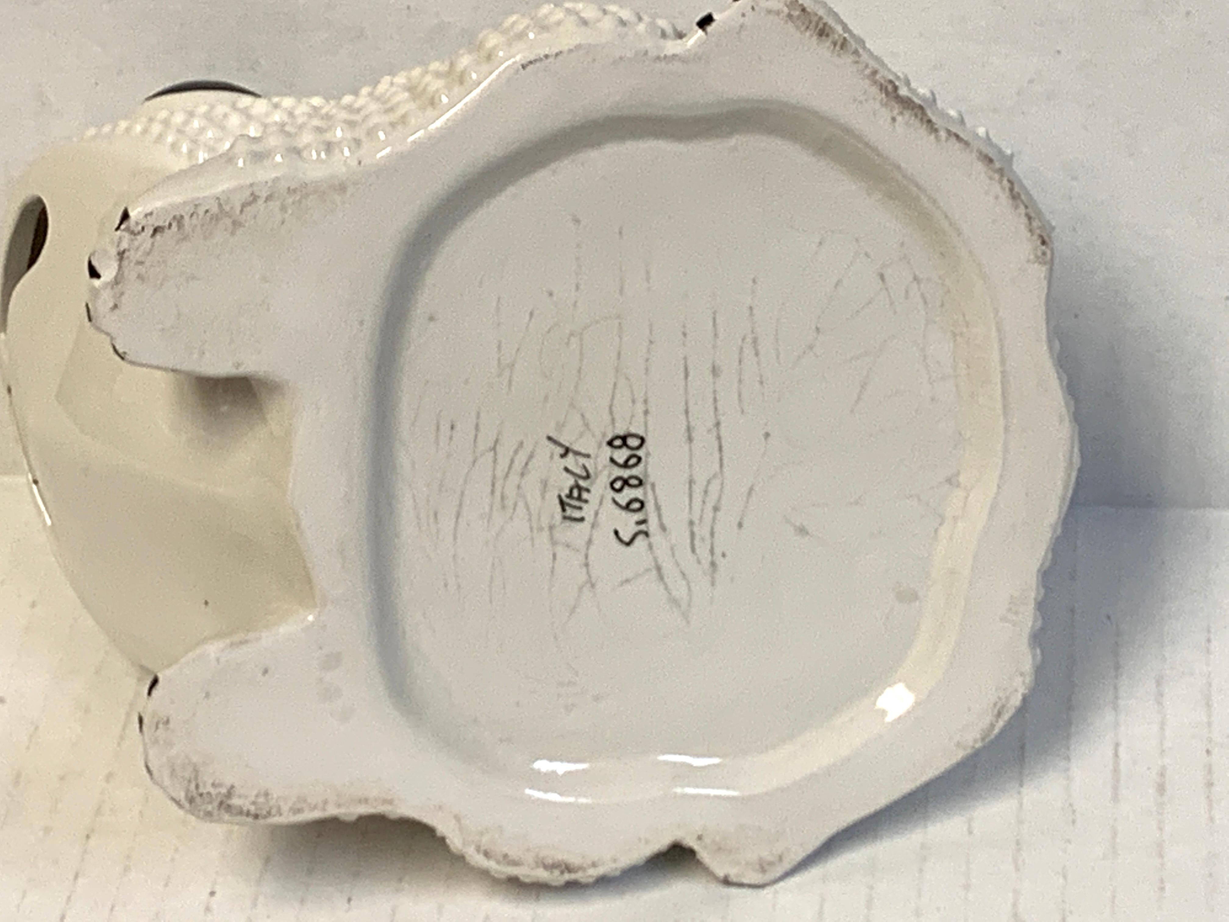 Italian Midcentury Pottery Frog Planter In Good Condition In West Palm Beach, FL