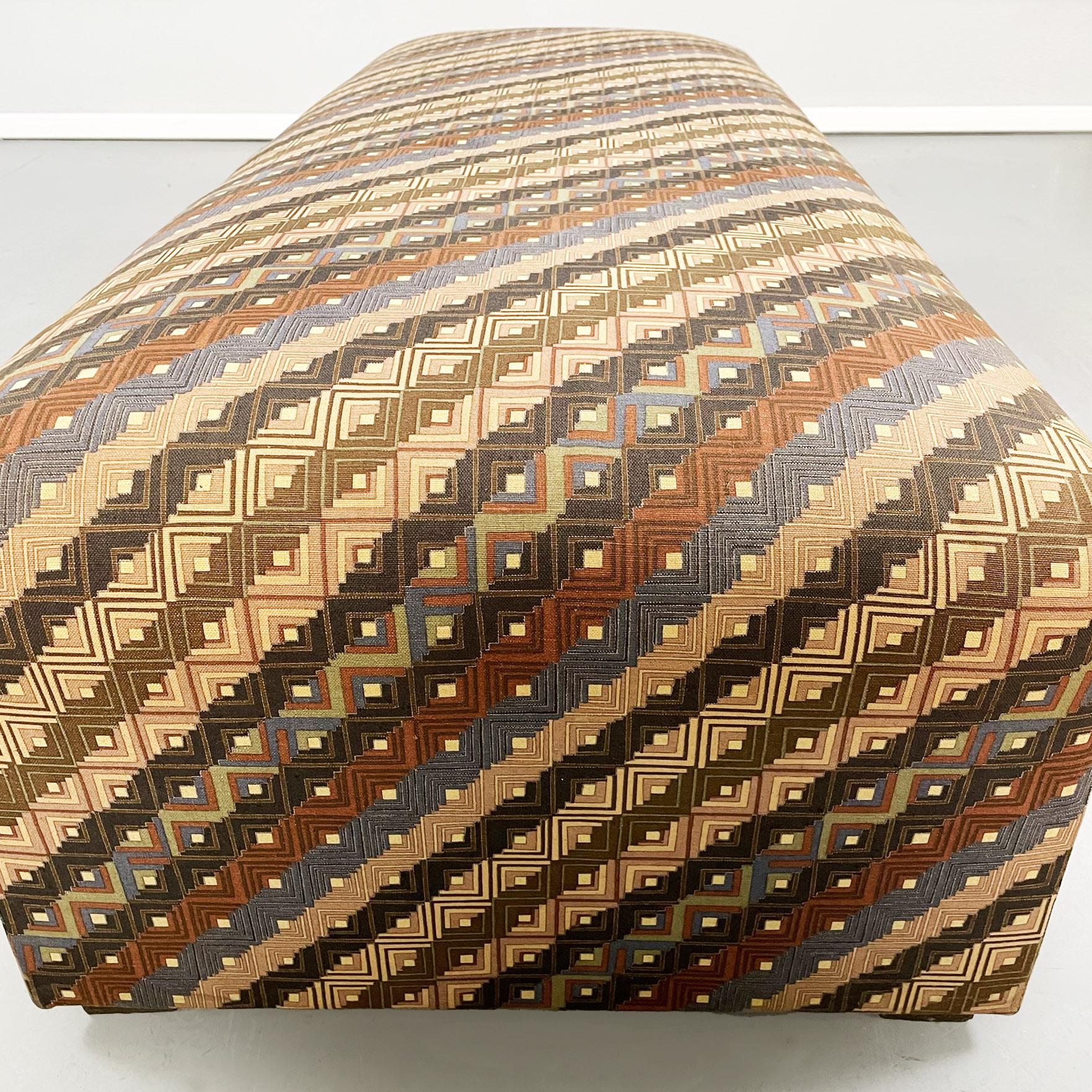 Italian Mid-Century Pouffe with Missoni Fabric by Saporiti Italia, 1980s In Good Condition In MIlano, IT