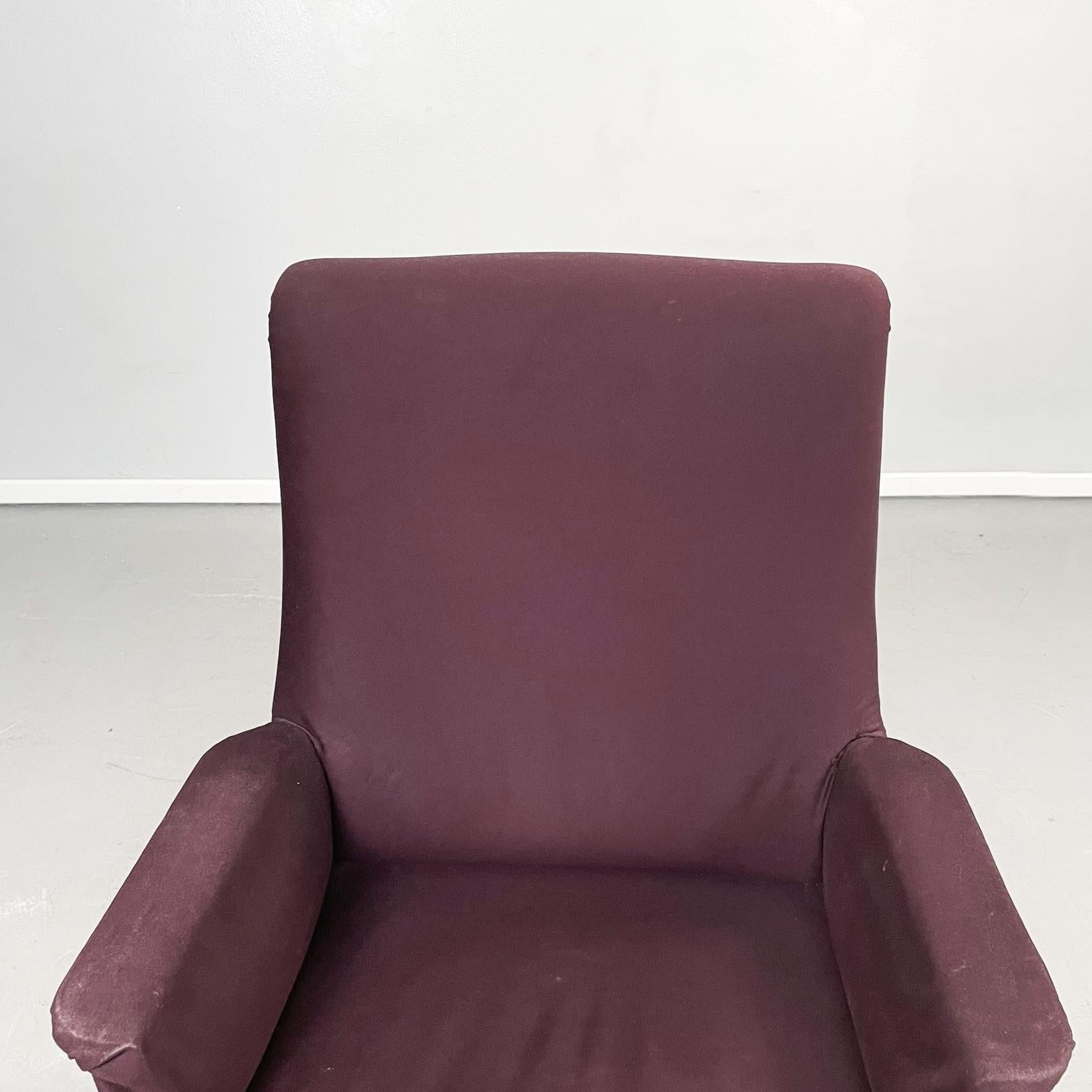 Italian Mid-Century Purple Armchairs ABCD by Caccia Dominioni for Azucena, 1960s For Sale 2
