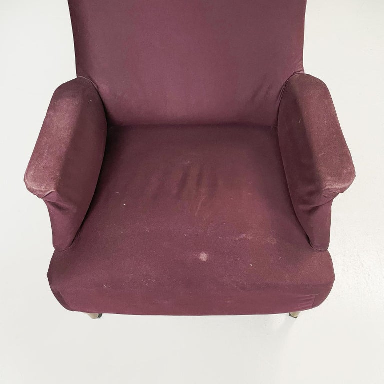 Italian Mid-Century Purple Armchairs ABCD by Caccia Dominioni for Azucena, 1960s For Sale 2