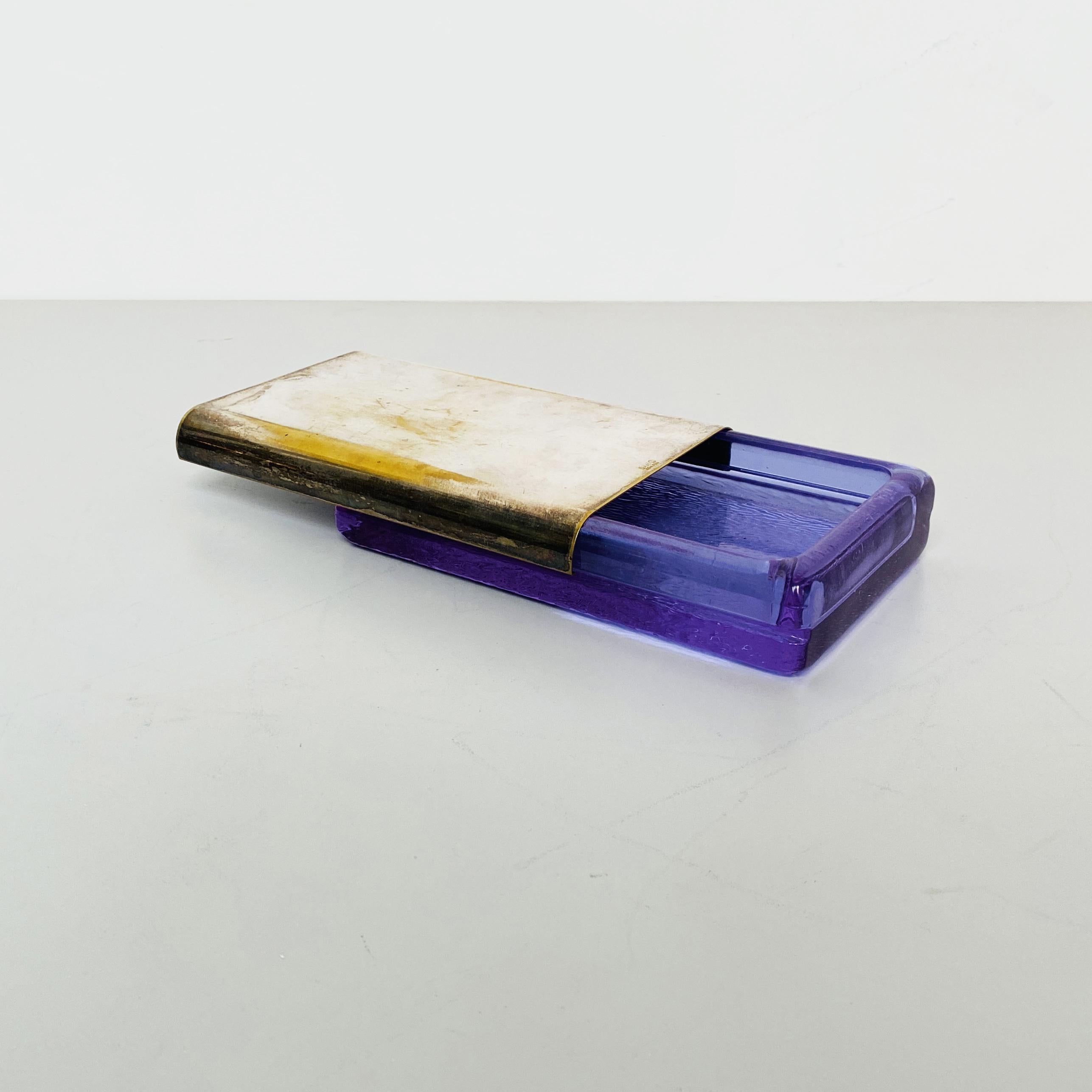 Italian Mid-Century Purple Crystal Smoking Box Colombo Arnolfo Di Cambio, 1969 In Good Condition In MIlano, IT