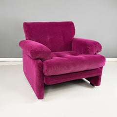 Italian mid-century Purple velvet Armchairs Coronado by Scarpa for B&B, 1970s