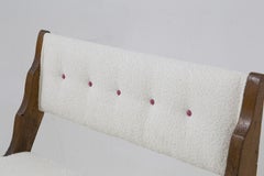 Italian Mid-Century Rare Italian Benches in Wood and Bouclé