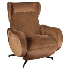 Used Italian Midcentury Reclinable Lounge Chair or Armchair, 1950