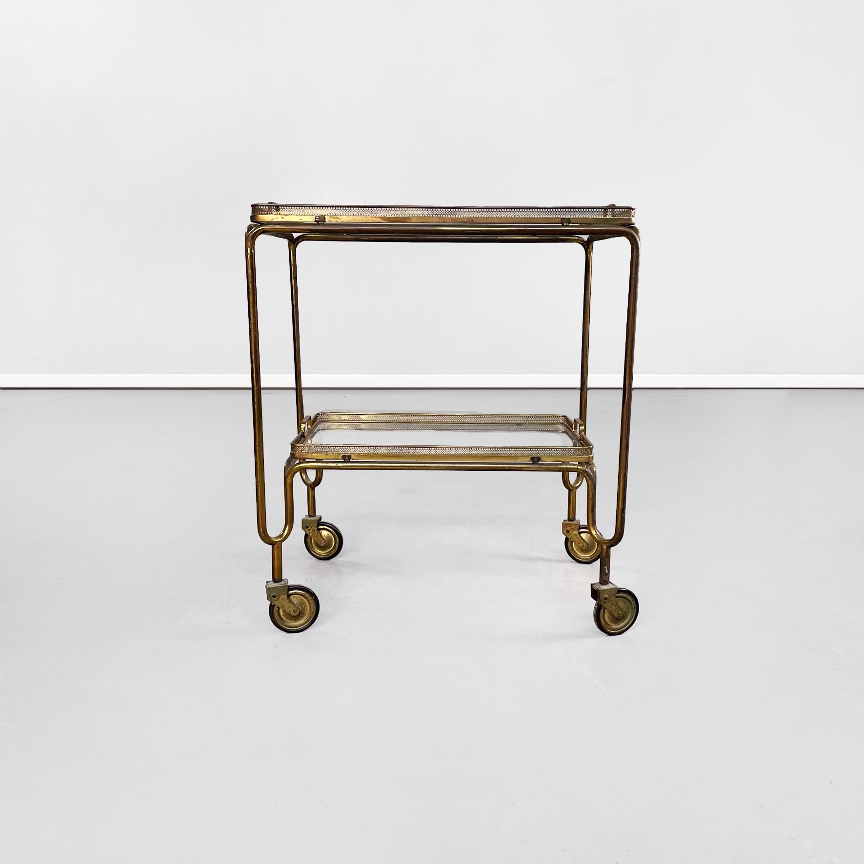 antique brass bar cart