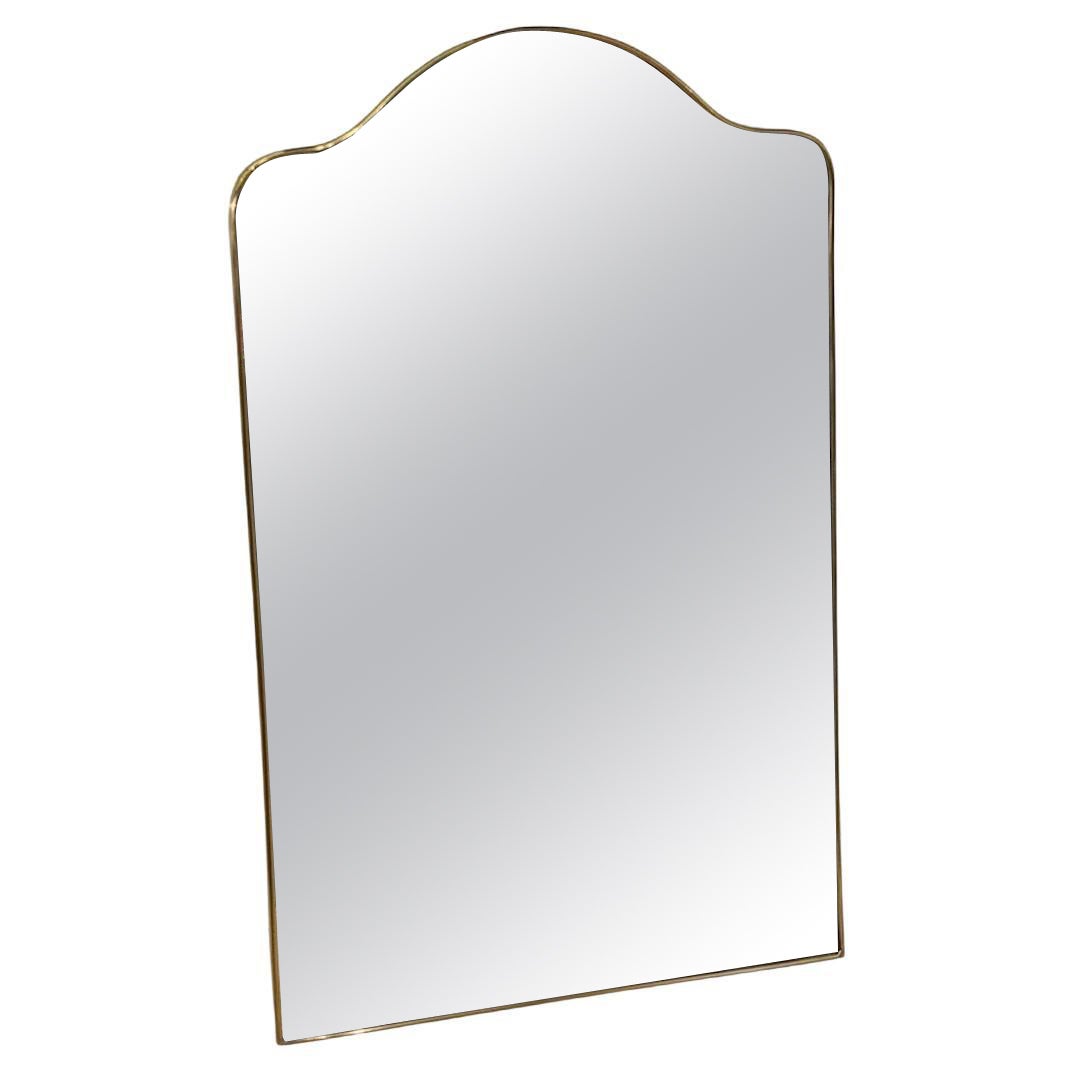 Italian Mid-Century Rectangular Mirror with Arched Top, 1950s