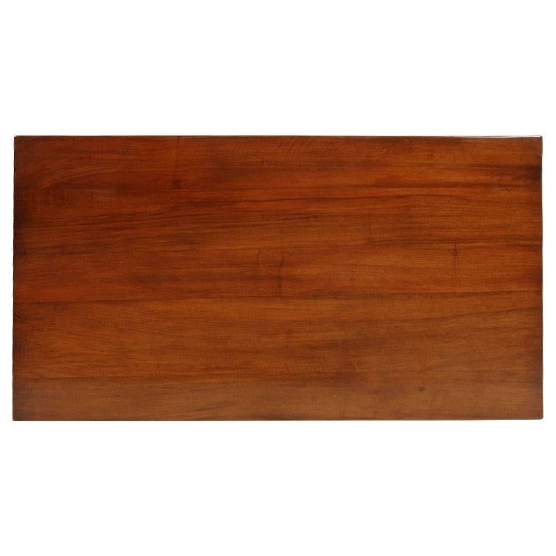 Veneer Italian Rectangular Neoclassical Table in Walnut Wax Polished For Sale