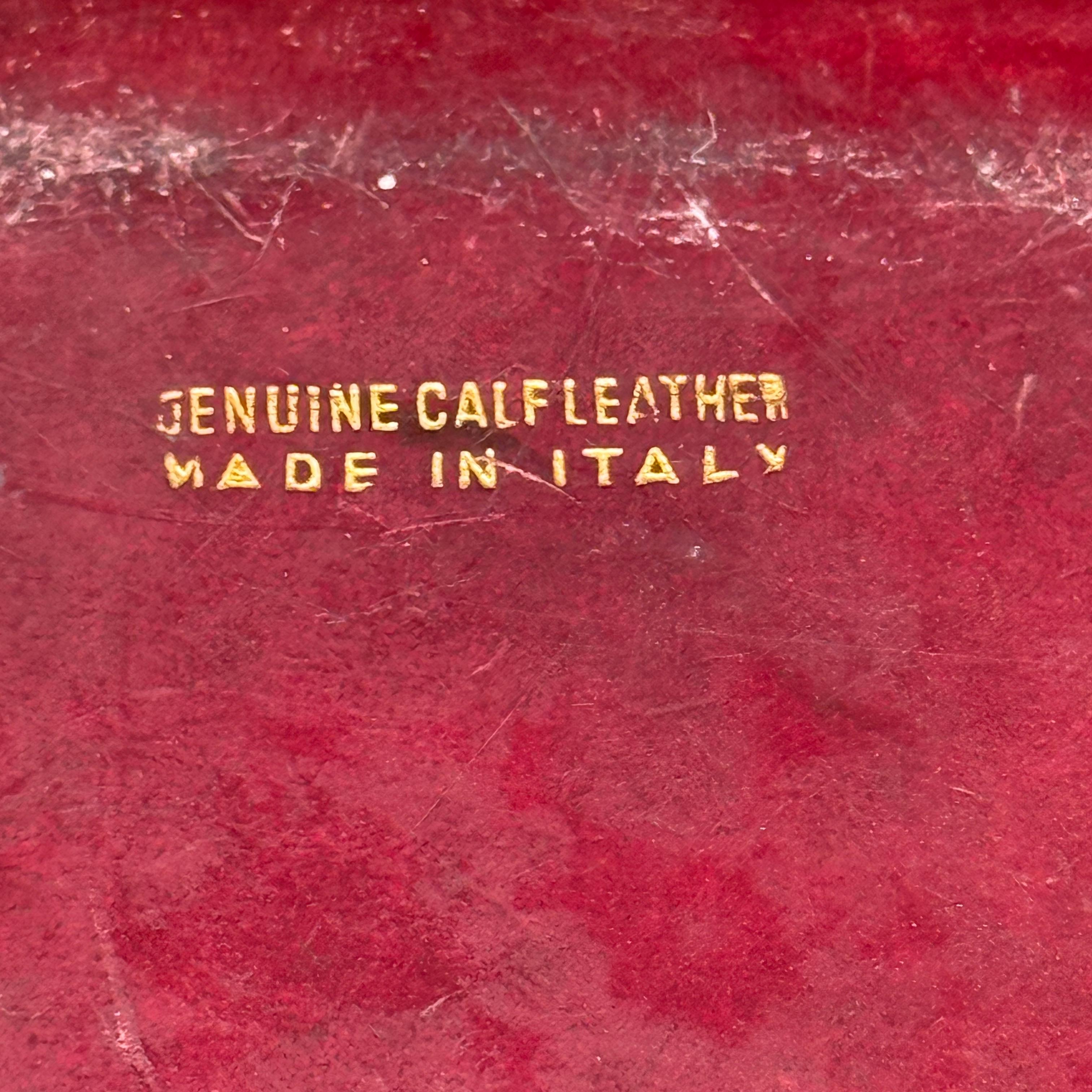Italian Mid-Century Rectangular Red Leather Embossed Box For Sale 13