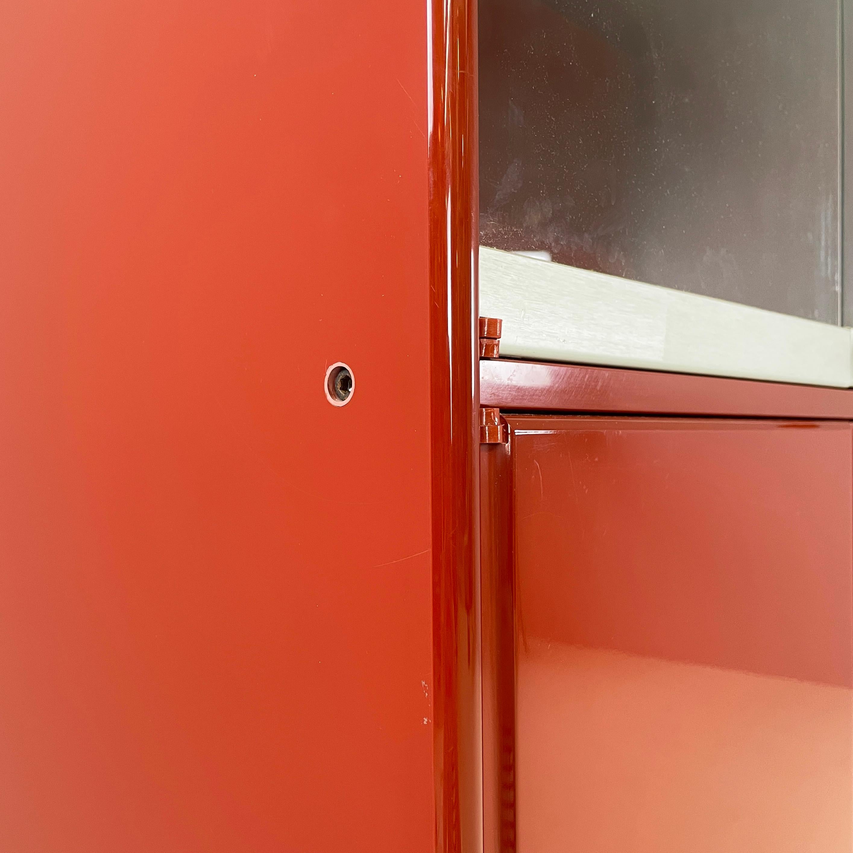 Italian mid-century red Bookcase Olinto by Kazuhide Takahama for Gavina, 1960s 9