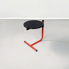 Italian Mid-Century Red Metal and Black Plastic Coffee Table by Magis, 1980s