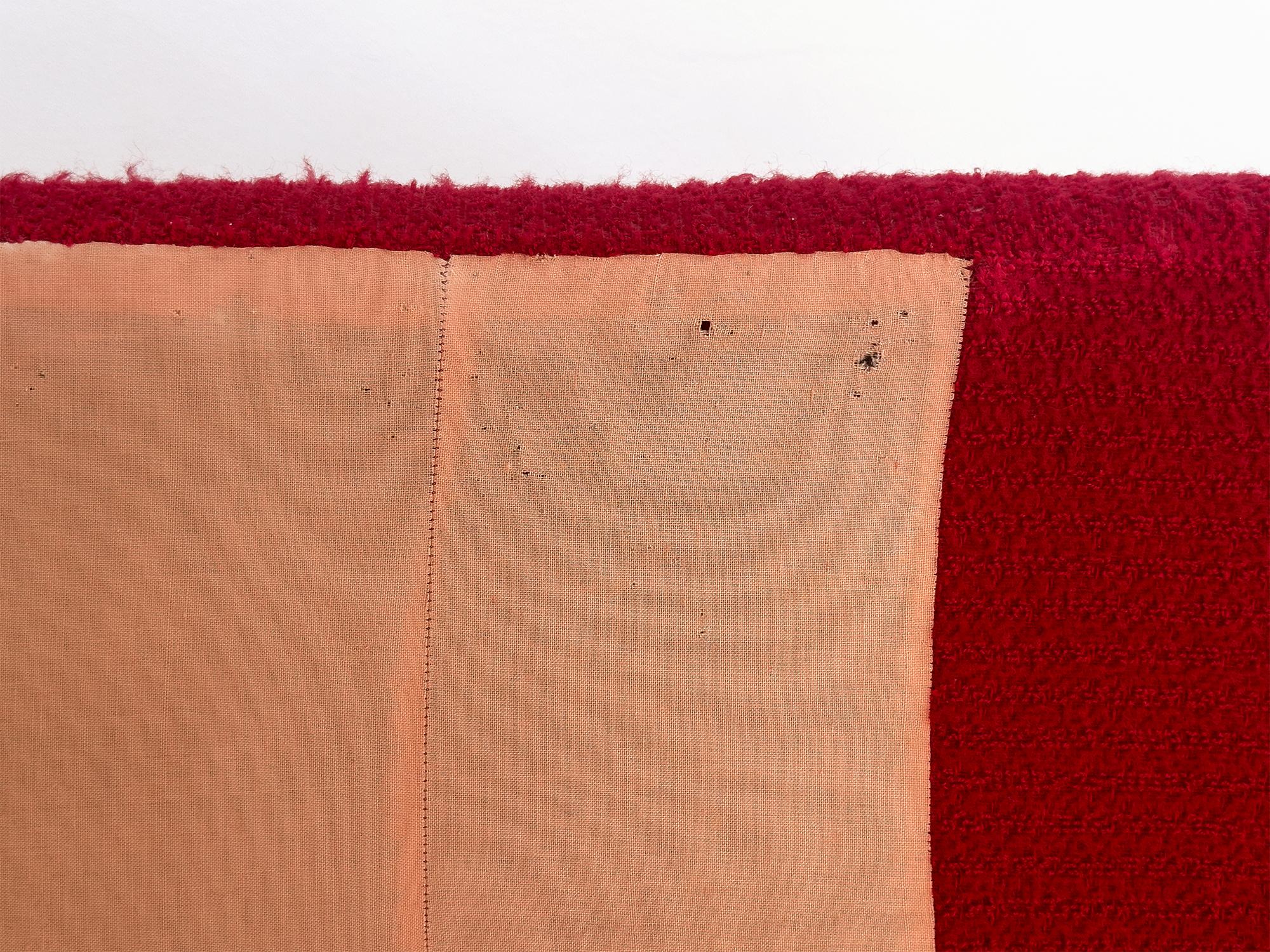 Rotes Rubinsofa mit Sesseln von Gigi Radice, 1950er Jahre, Italien, Mitte des Jahrhunderts im Angebot 12