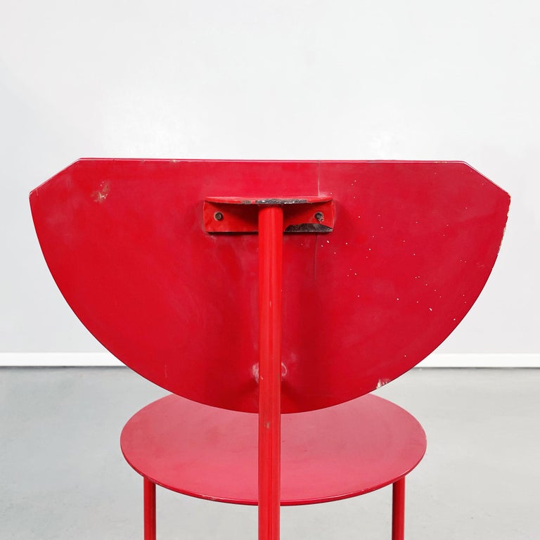 Italian Mid-Century Red Wood and Metal Alien Chair by Forcolini for Alias, 1980s For Sale 5