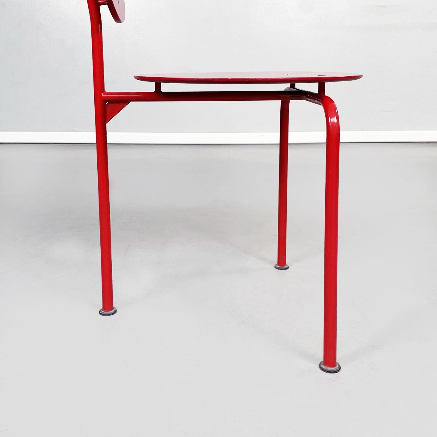 Italian Mid-Century Red Wood and Metal Alien Chair by Forcolini for Alias, 1980s For Sale 9
