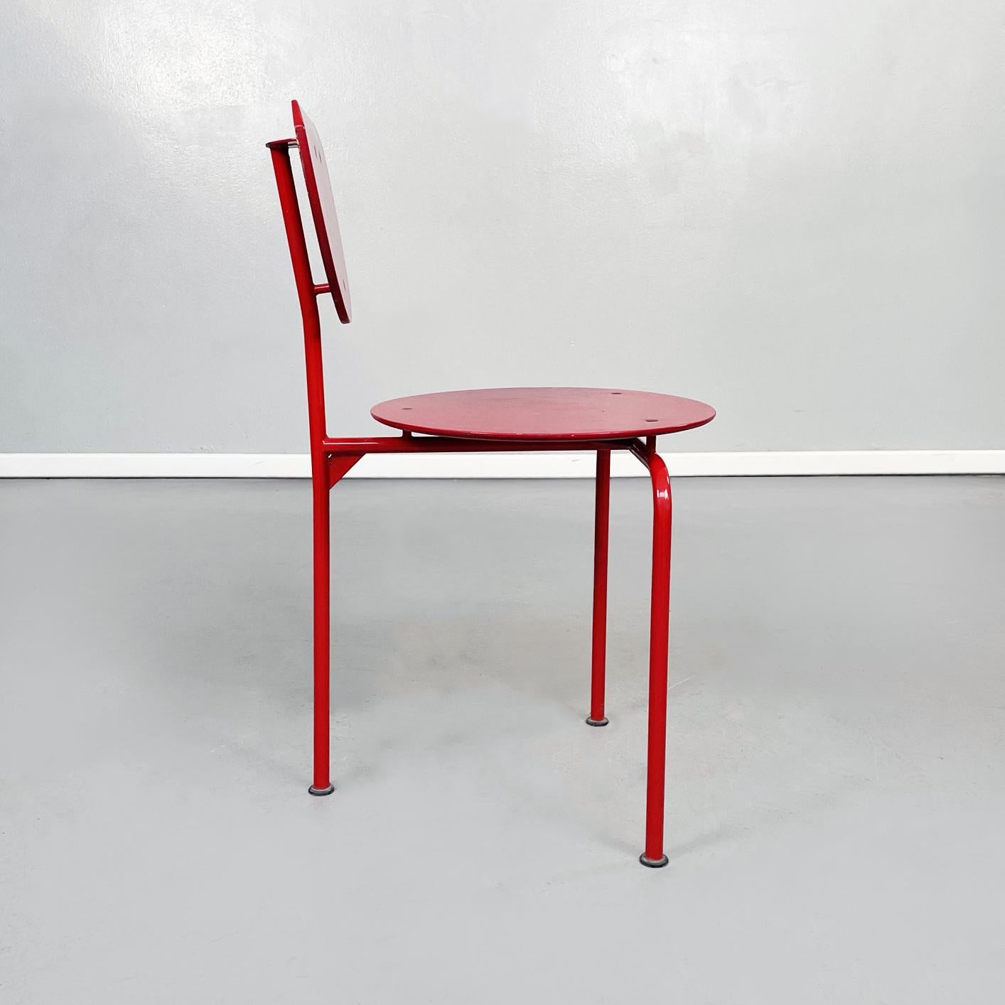 Mid-Century Modern Italian Mid-Century Red Wood and Metal Alien Chair by Forcolini for Alias, 1980s For Sale