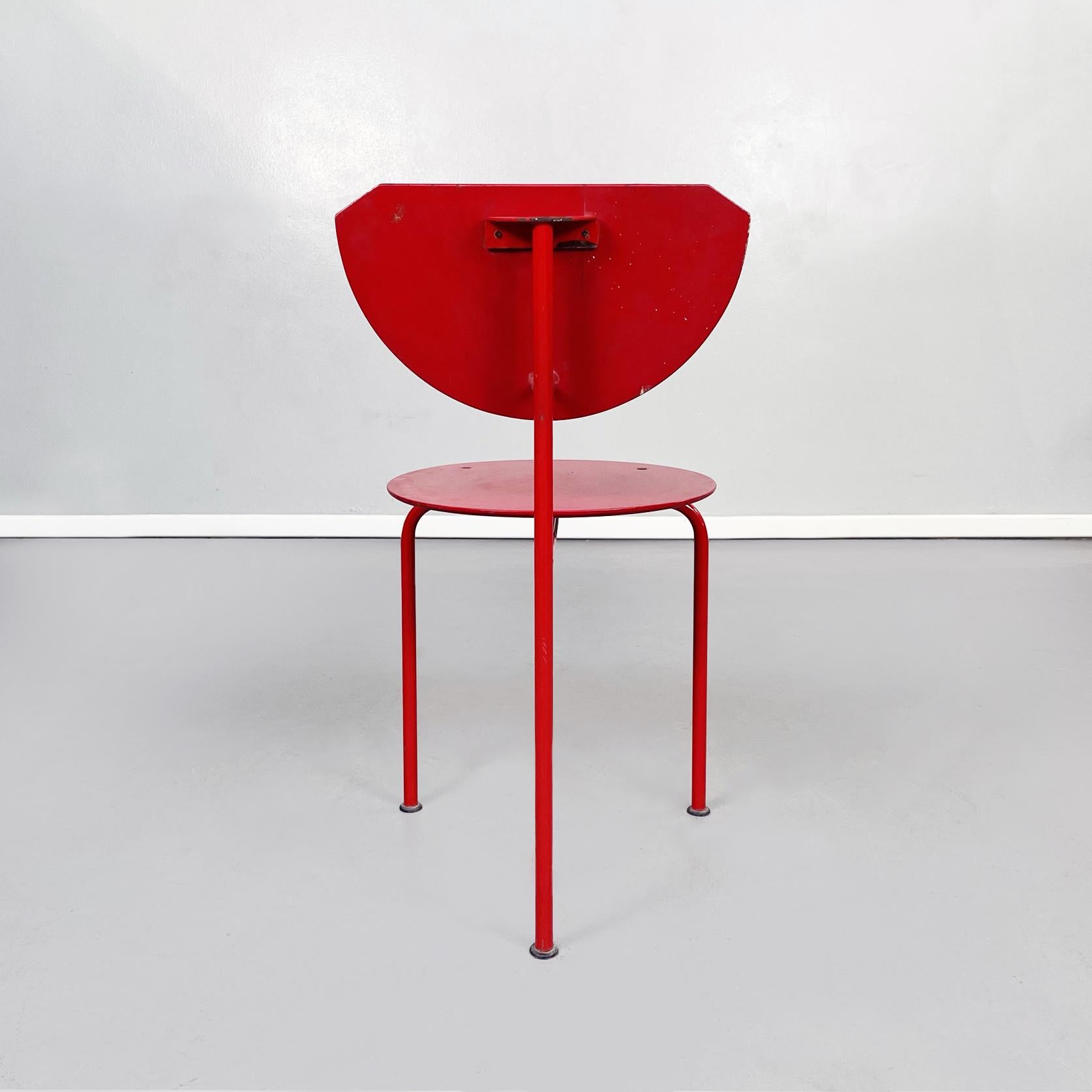 Italian Mid-Century Red Wood and Metal Alien Chair by Forcolini for Alias, 1980s In Good Condition For Sale In MIlano, IT