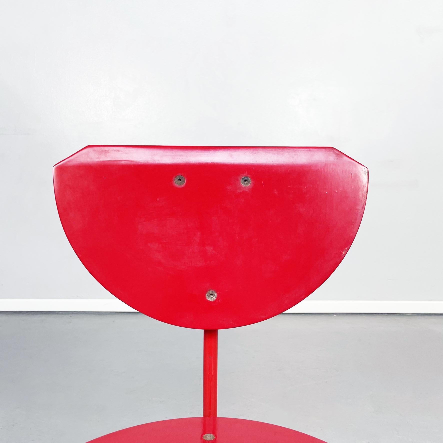 Italian Mid-Century Red Wood and Metal Alien Chair by Forcolini for Alias, 1980s For Sale 1