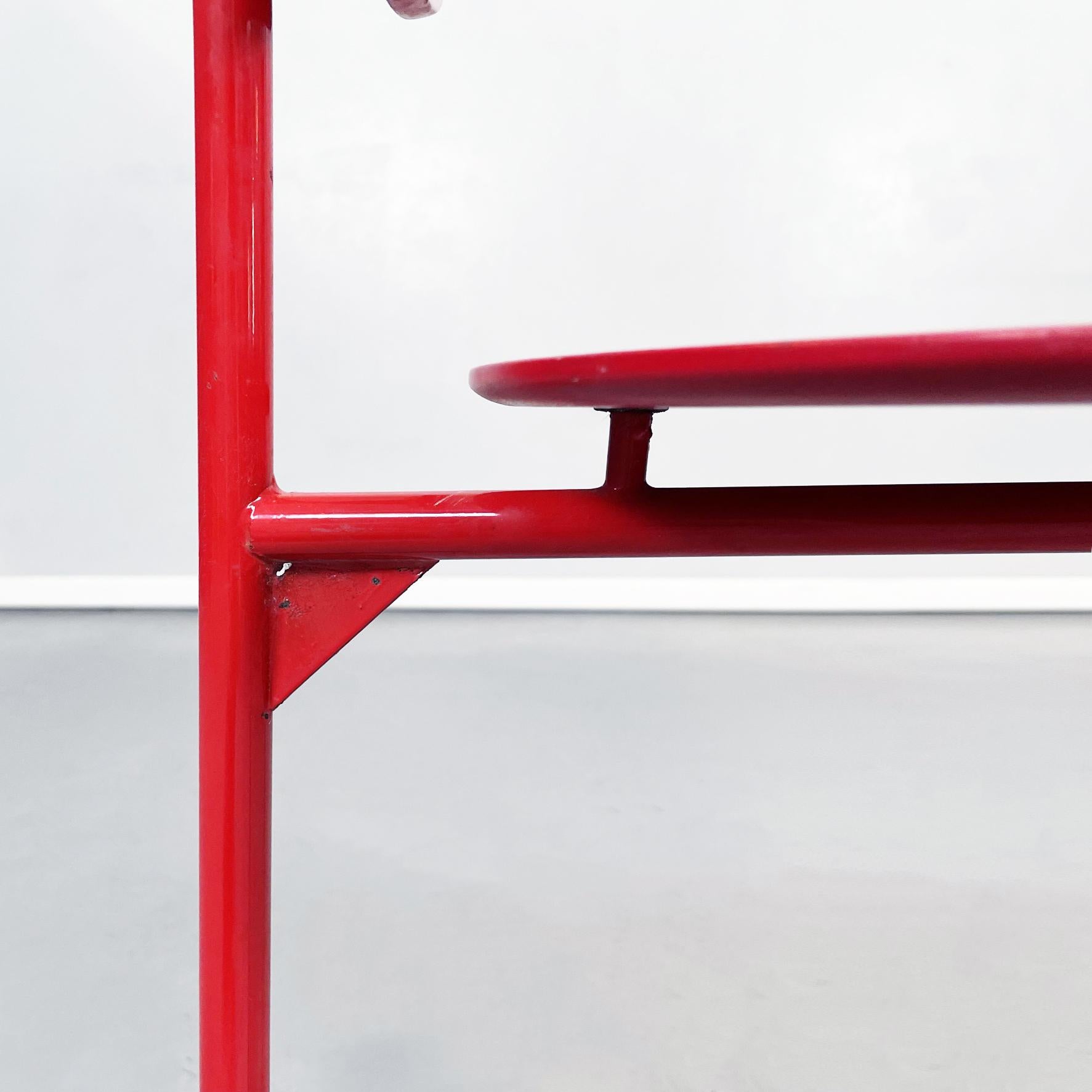Italian Mid-Century Red Wood and Metal Alien Chair by Forcolini for Alias, 1980s For Sale 2