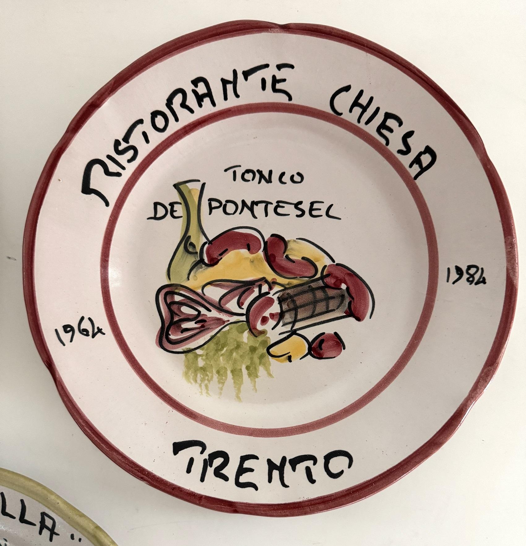 Italienische Restaurant-Keramik-Essteller aus der Mitte des Jahrhunderts, 8er-Set im Angebot 4