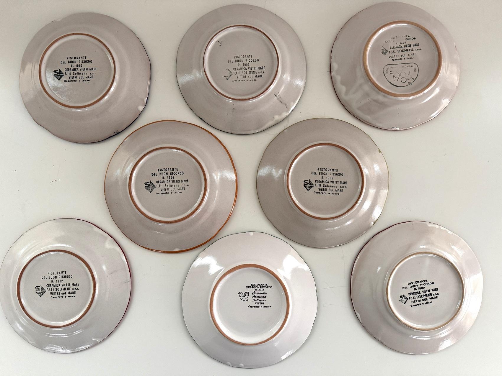 Italienische Restaurant-Keramik-Essteller aus der Mitte des Jahrhunderts, 8er-Set im Angebot 5