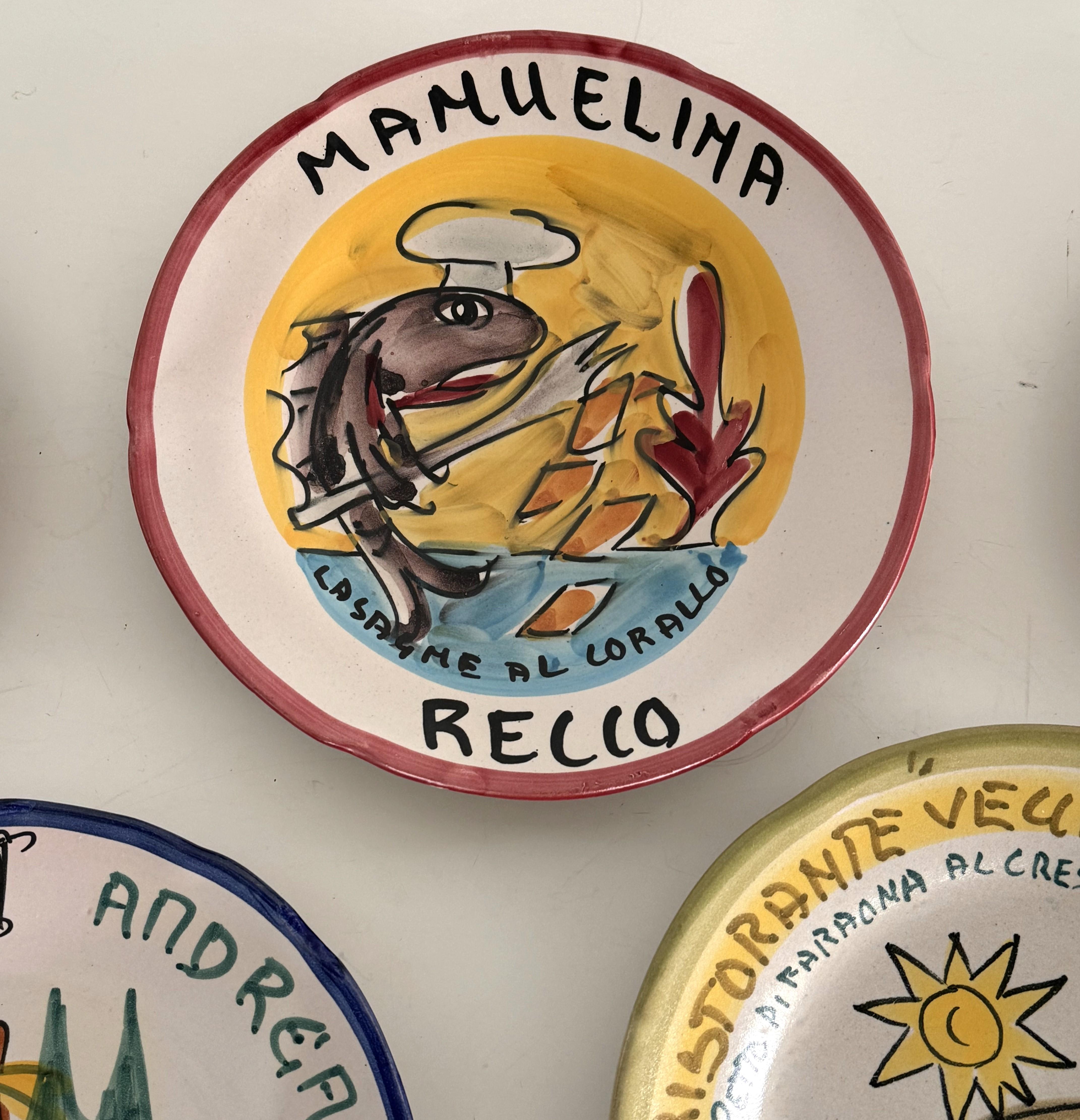 Assiettes à dîner italiennes en céramique du milieu du siècle dernier, lot de 8 en vente 4