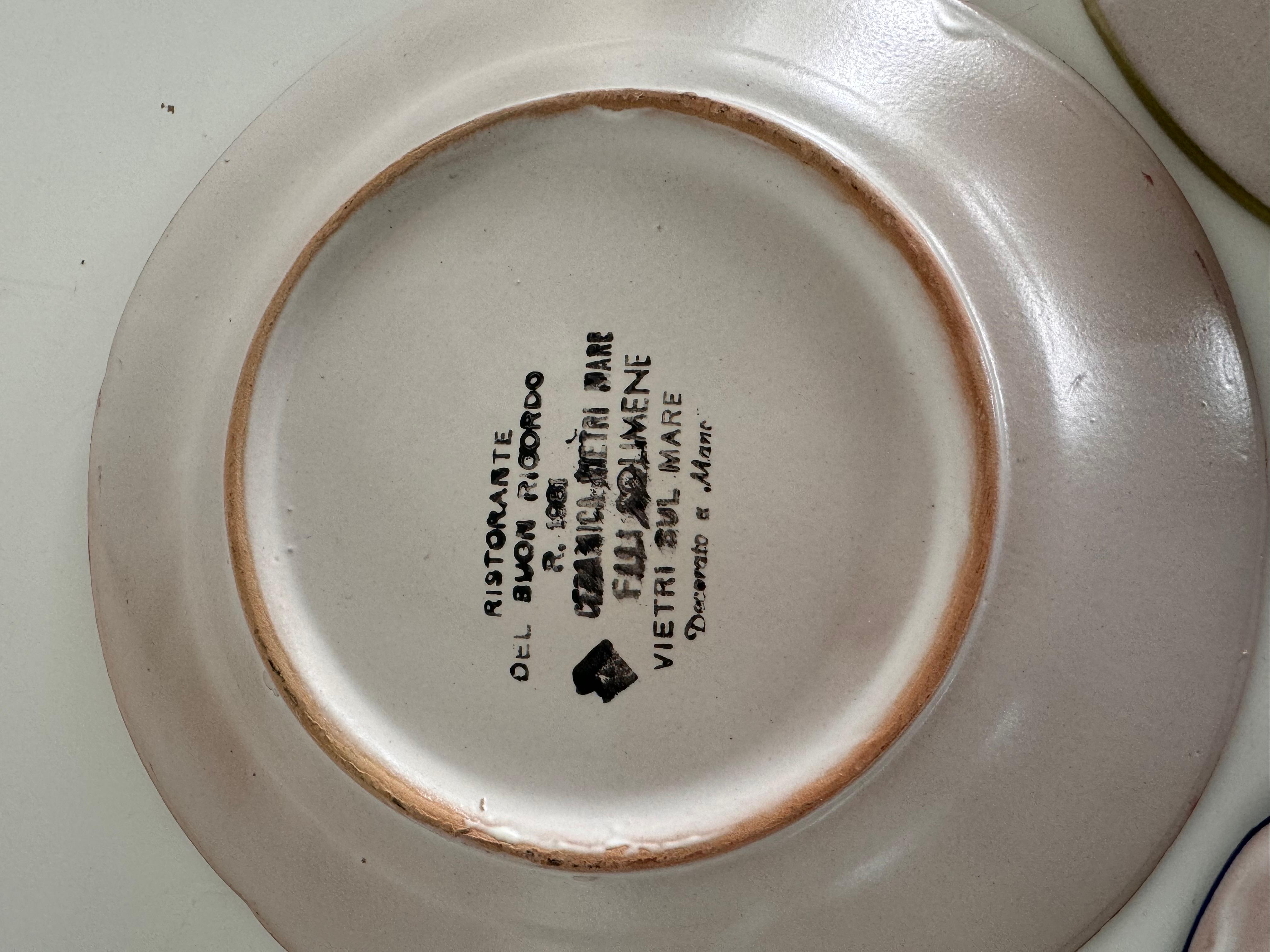 Assiettes à dîner italiennes en céramique du milieu du siècle dernier, lot de 8 en vente 7